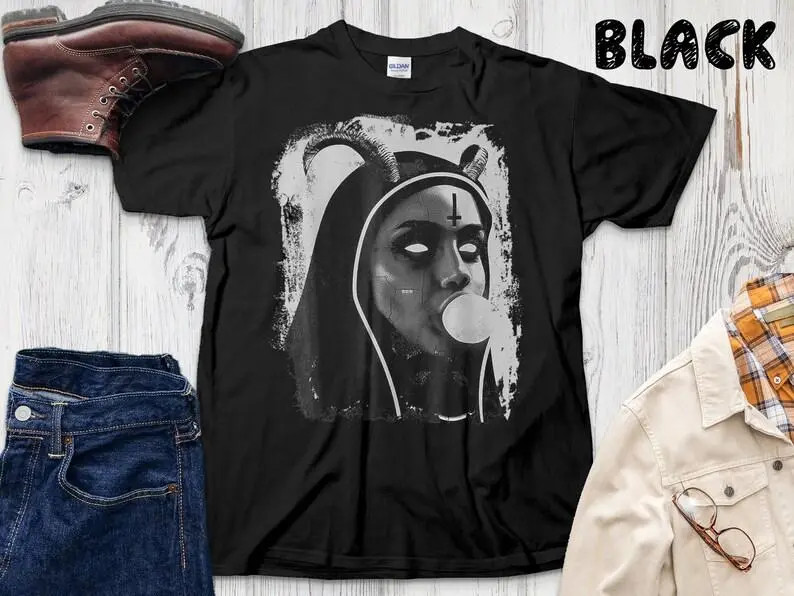 Wicked Occult Satanic Nun Gothic Tattoo Lilith Witch Pagan Unisex T-shirt