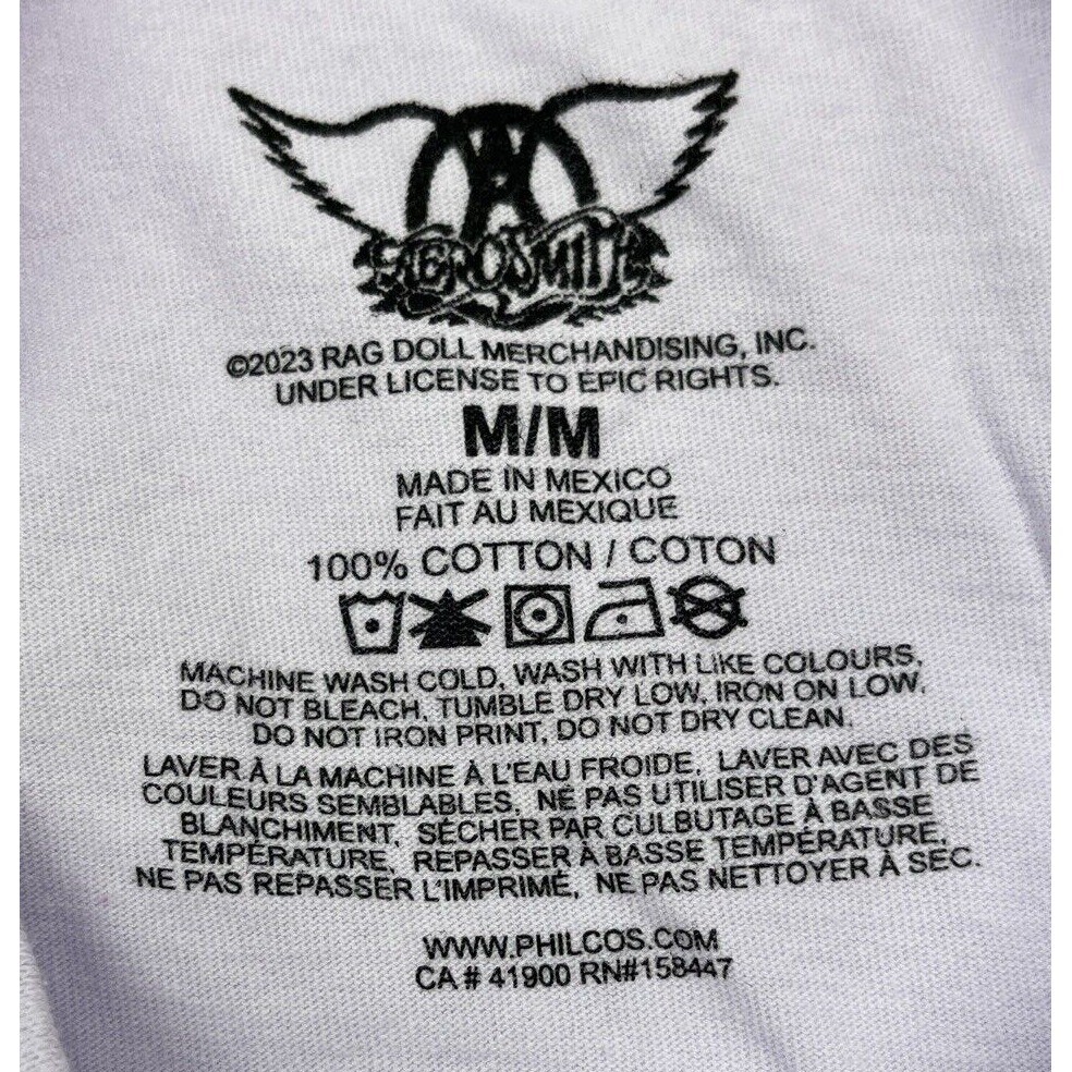 Aerosmith Graffiti Boxcar Graphic T-Shirt Mens Medium White Rock Band Tee 2023