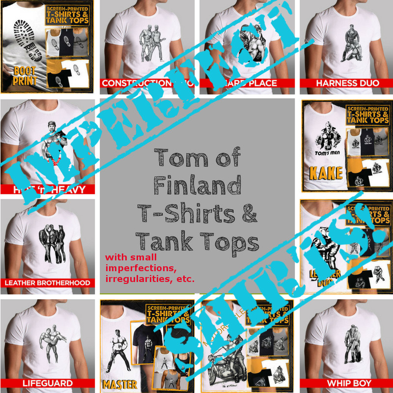 Tom of Finland T-shirts Defects Seconds Imperfect Irregular Gay Sex Leather Tee