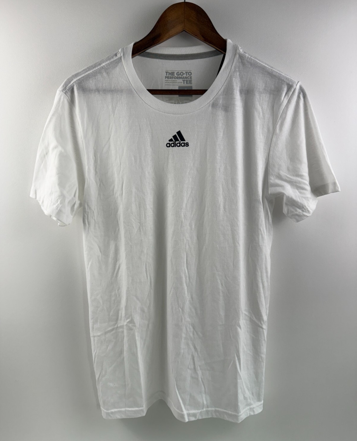 Adidas Men Short Sleeve Crew Neck The Go To Performance Tee White S NWT