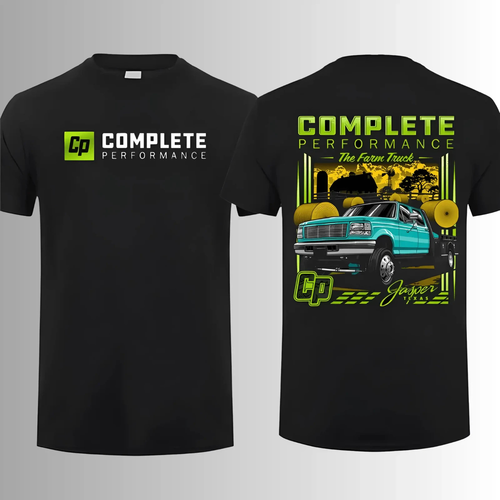 Complete Performance Ford OBS Farm Truck T-Shirt, 2 Sides, Jasper Texas F-350