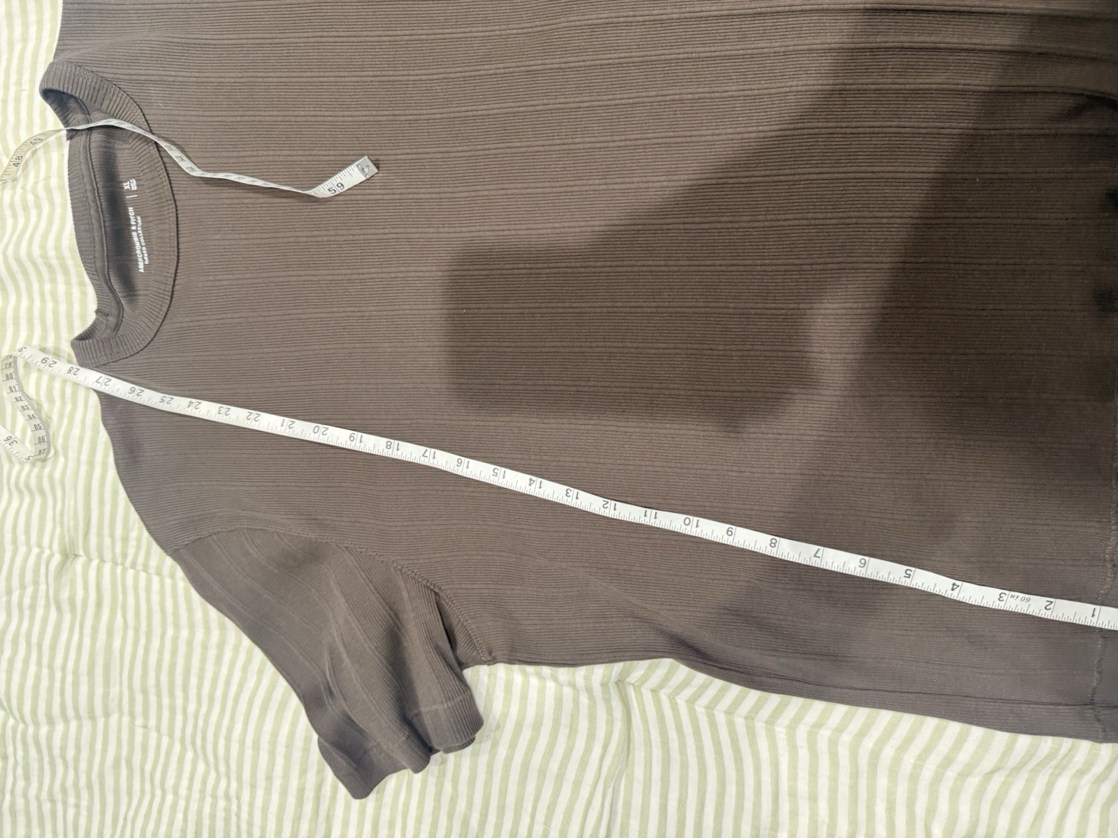 Abercrombie & Fitch Ribbed Brown Tshirt