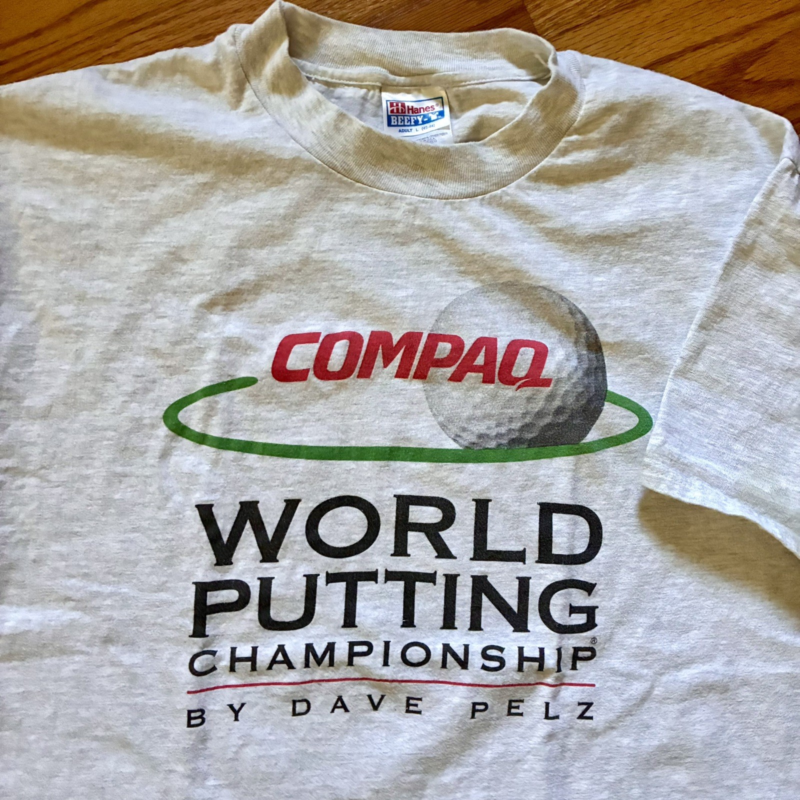VINTAGE 90s Compaq World Putting Championship Gray T-shirt Size Large