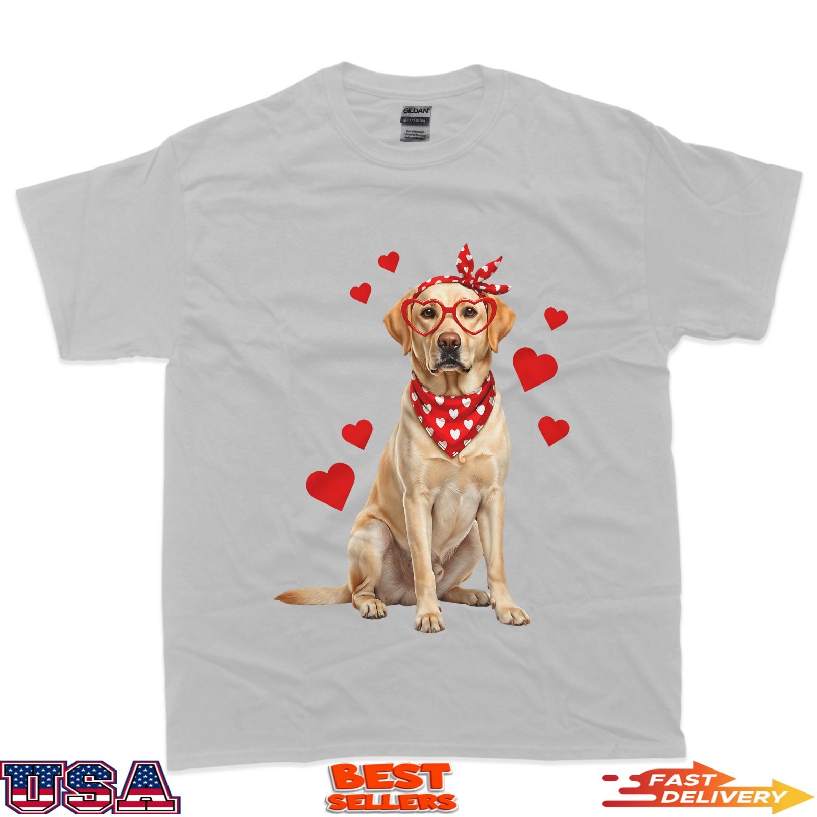 Labrador Retriever Valentines Day Dog Lover Heart T-Shirt