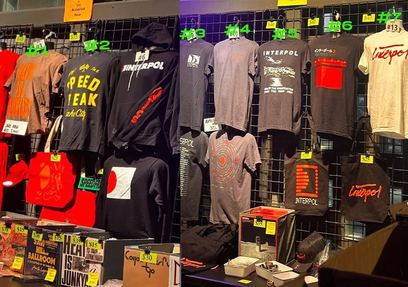 NEW Interpol North American Tour 2026 Merch Reprint