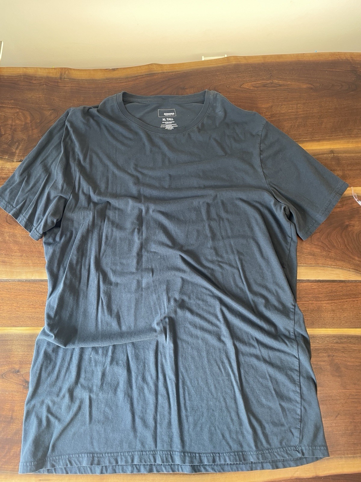 Sonoma Men’s Black XLT Big & Tall Short Sleeve Cotton Spandex T-Shirt