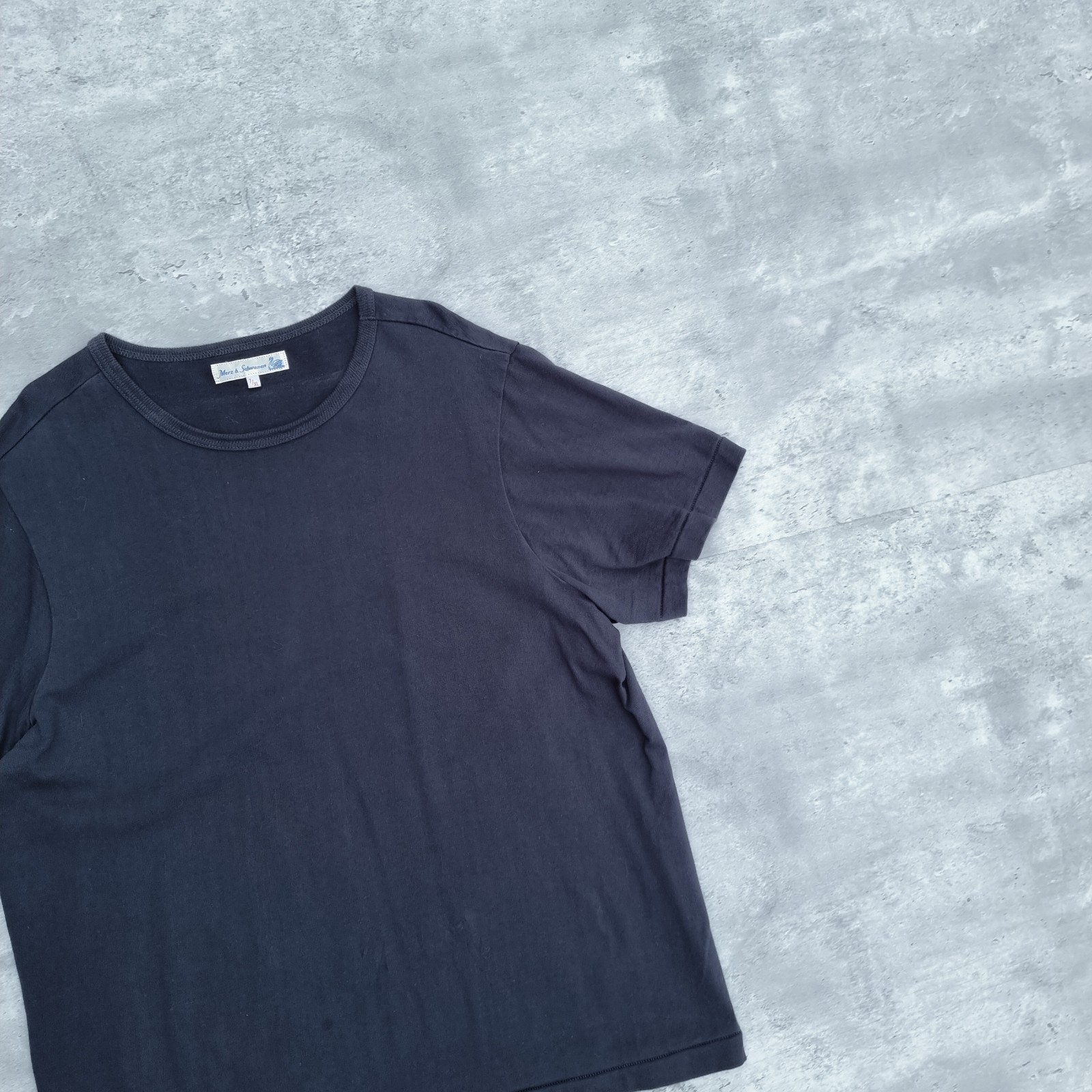 Merz b. Schwanen 215 Loopwheeled Classic Fit T-Shirt Men’s 7/XL Navy Black