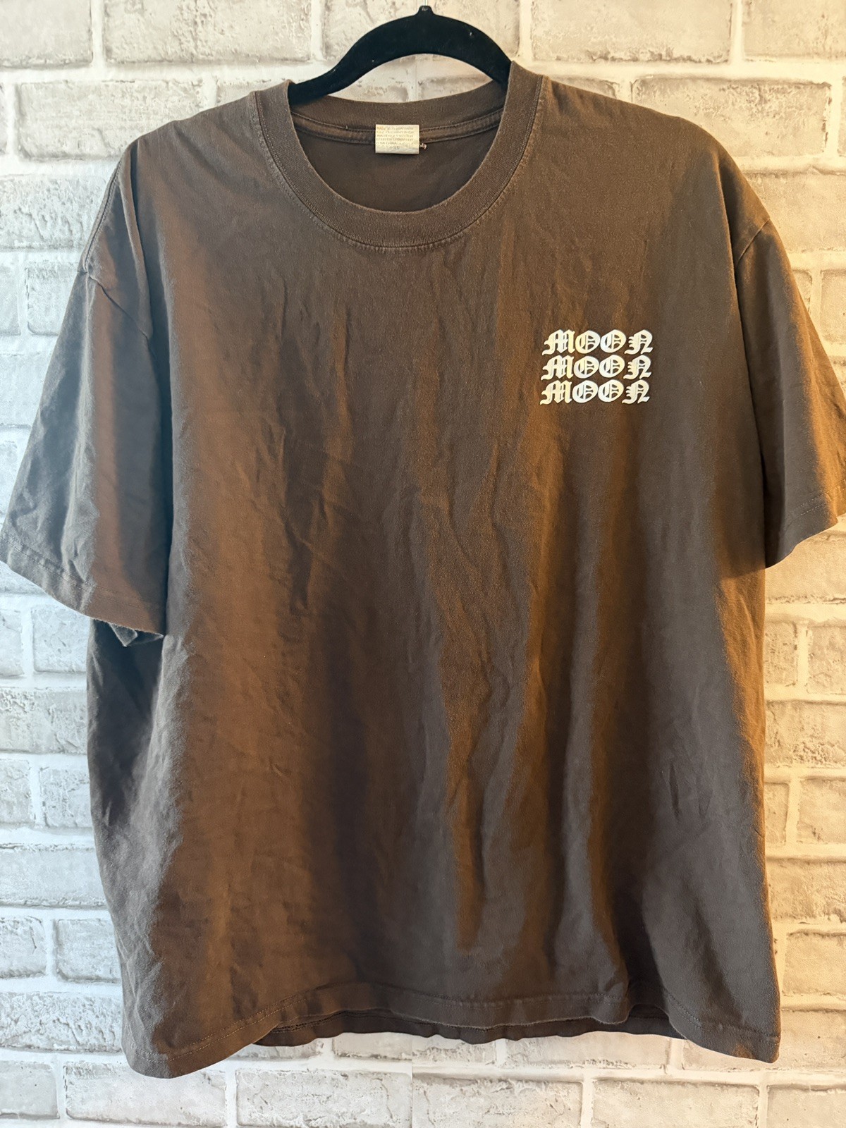 ROMWE MOON MOON MOON Men Size L Brown Double-Sided T-Shirt