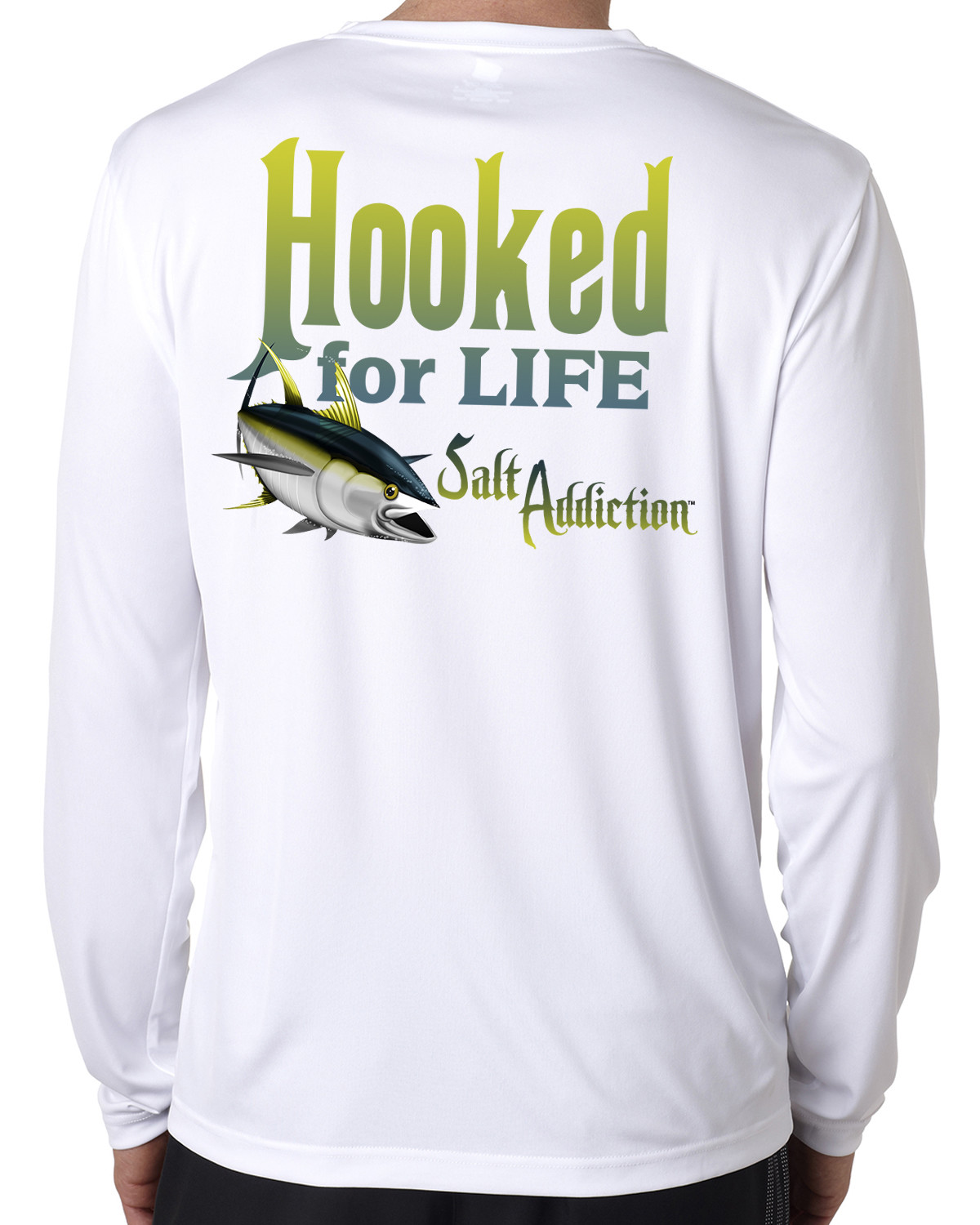 Salt Addiction microfiber long sleeve ocean tuna fishing t shirt 50+ uv UPF