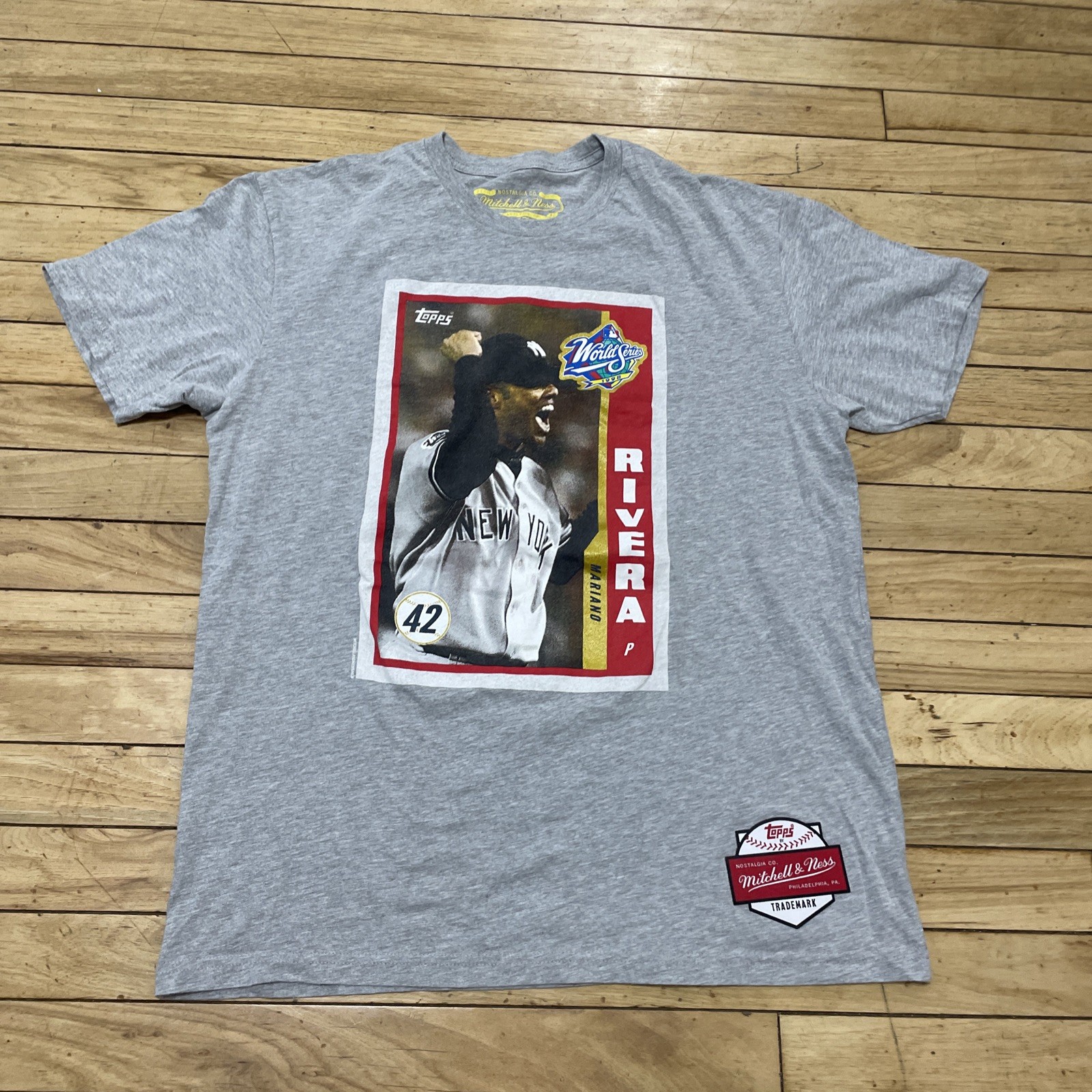 Mitchell & Ness Shirt Men L Mariano Rivera 1998 WS Topps Baseball Card Yankees