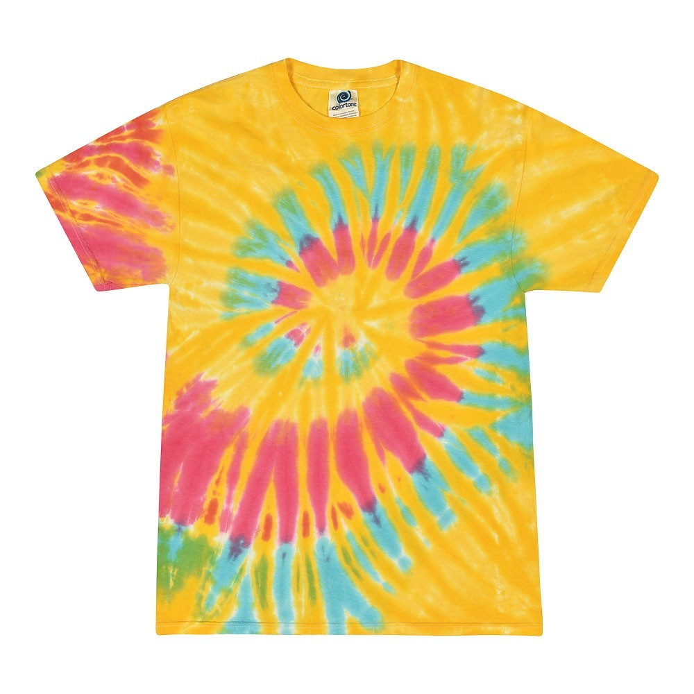 Multi-Color Tie Dye T-Shirts, Kids & Adults Short Sleeve Cotton Colortone