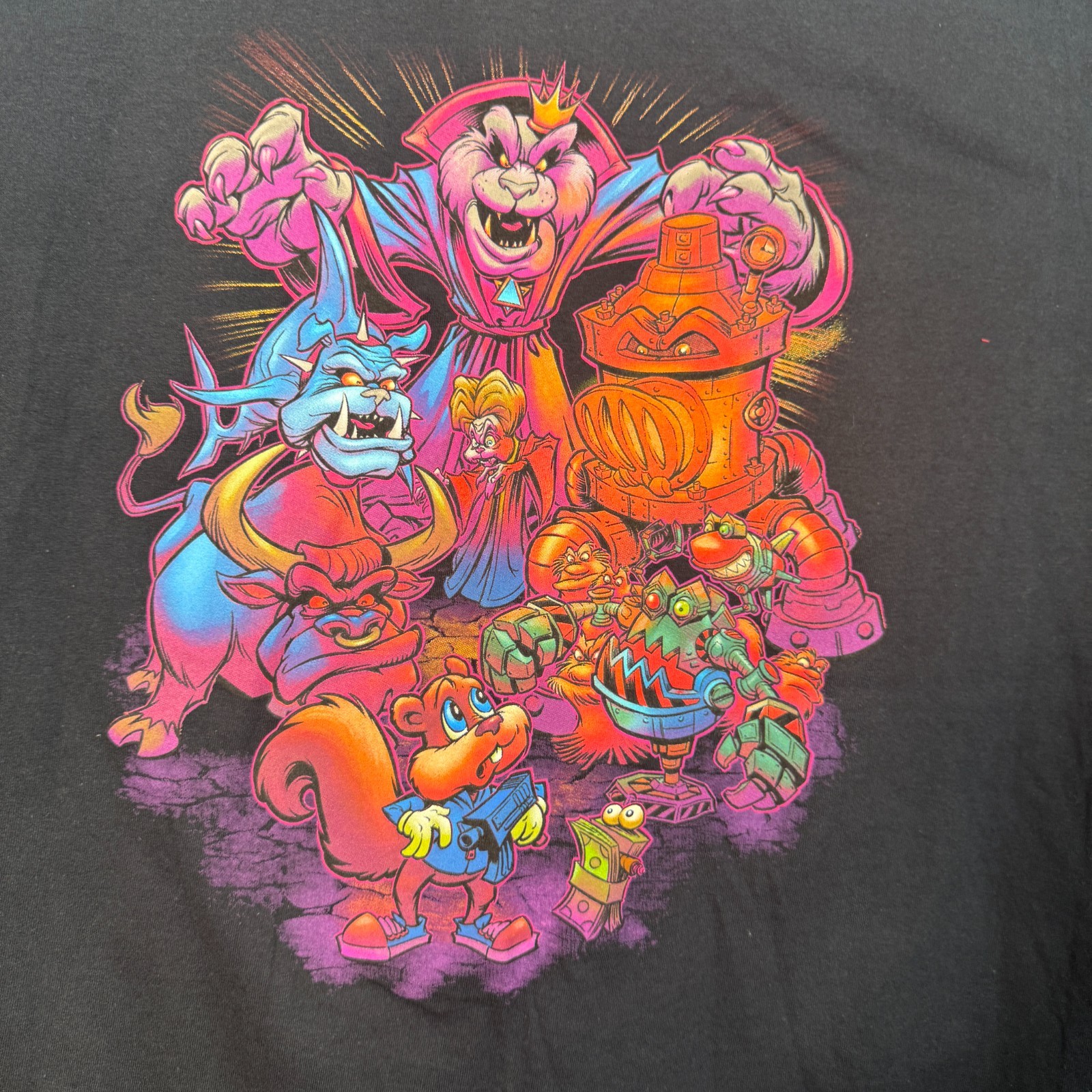 Conkers Bad Fur Day Shirt Mens Large Black Rare Original New 2018 Conker Retro