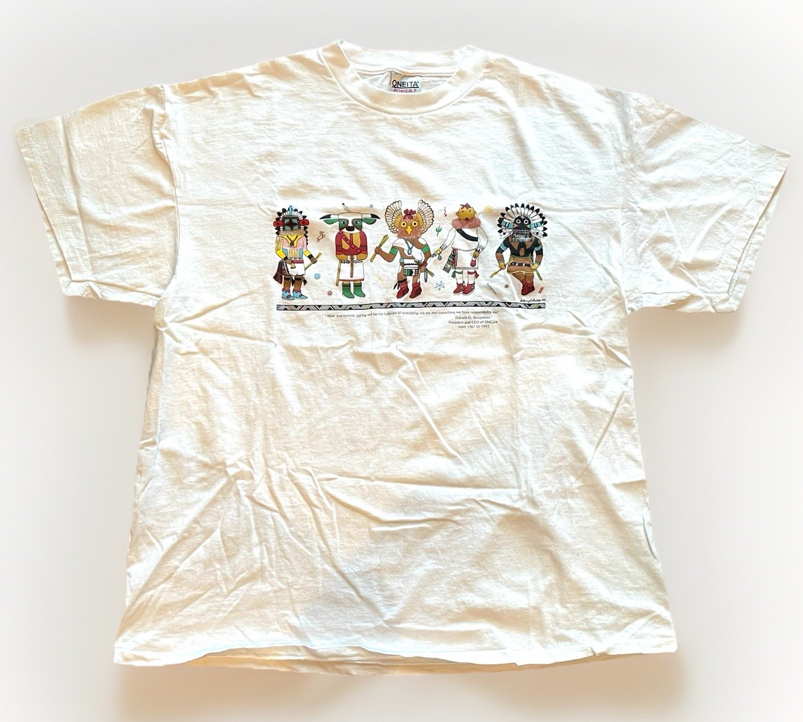 Vintage Nancy Lenches Native American Style T-Shirt White Size XXL 1992 – T19
