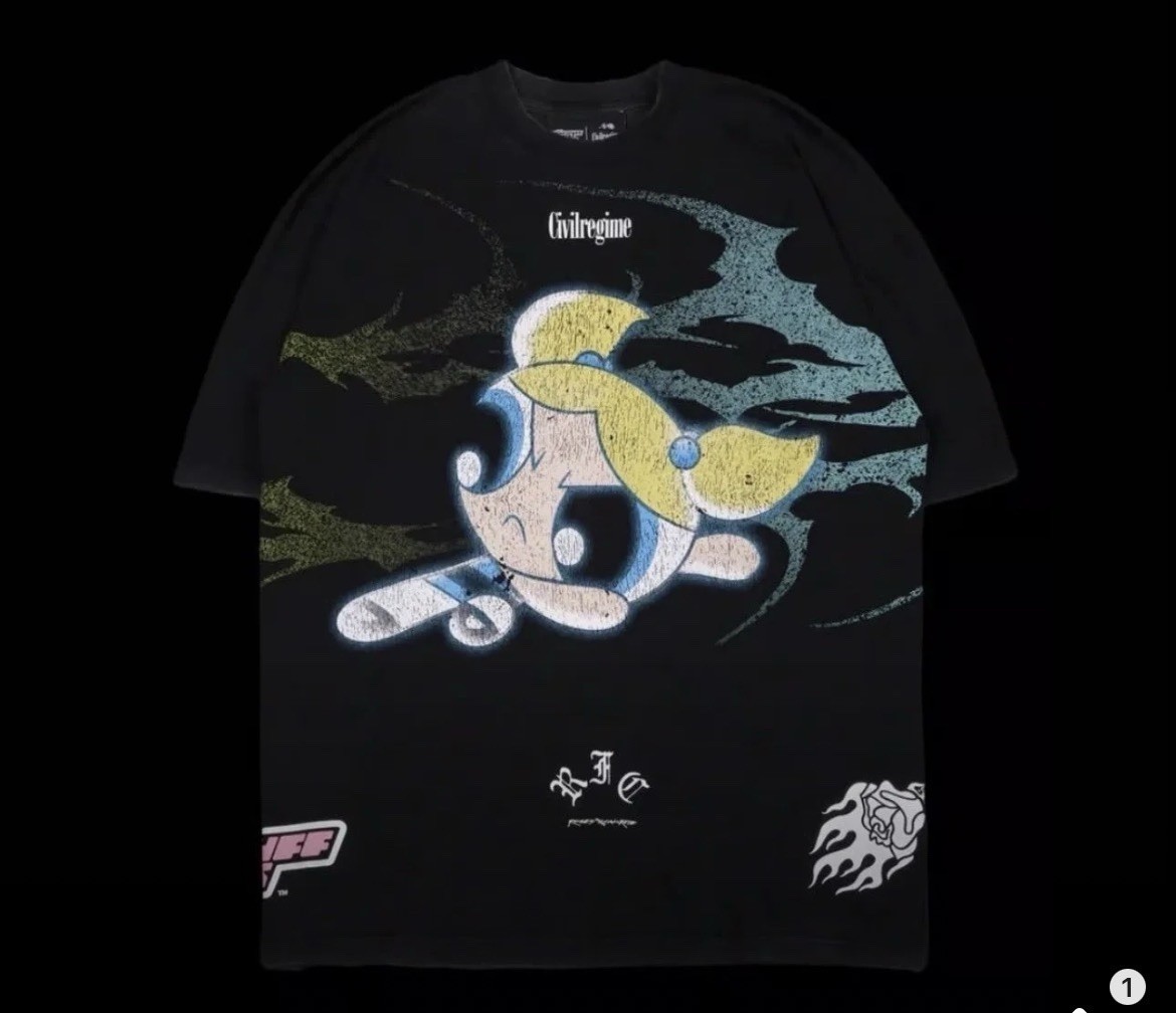 XL Heavy Weight Oversized Powerpuff Girls X Civil Regime Collab Tee Bubbles 🫧✨