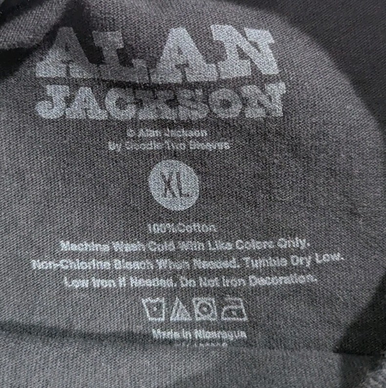 Alan Jackson Chasin’ That Neon Rainbow Black T-Shirt XL Country Music