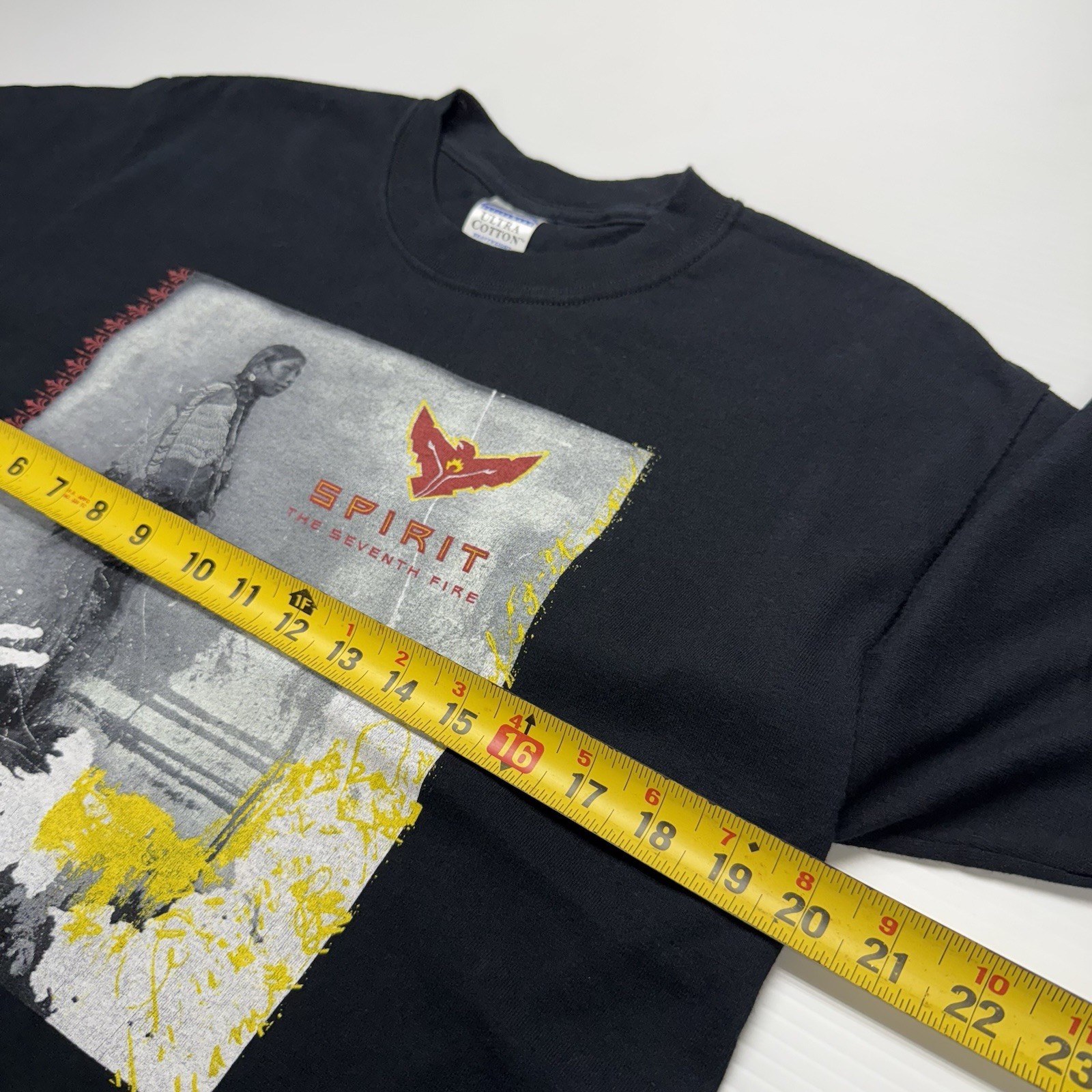 Vtg Movie Promo Spirit The Seventh Fire Mens Shirt M Black Native American Retro