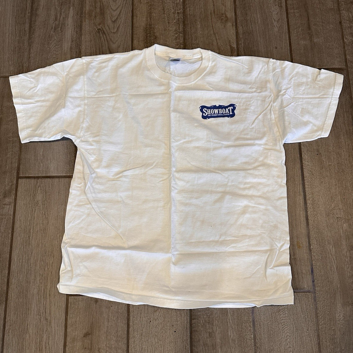 Showboat XL White Italian Festival Casino Graphic T-Shirt 00s
