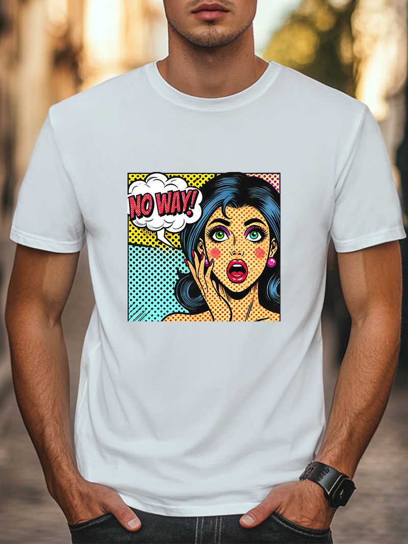 Retro Pop Art T-Shirt “No Way!” Colorful Comic Style Men Women Unisex T-Shirt