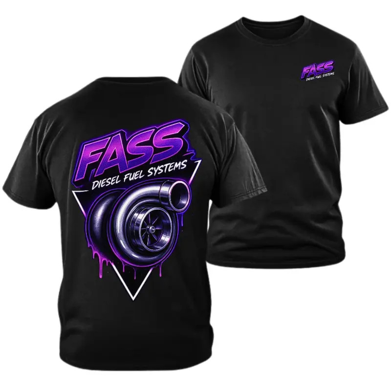FASS Diesel Turbocharger Performance 2-Sided Graphic Tee Shirt USA