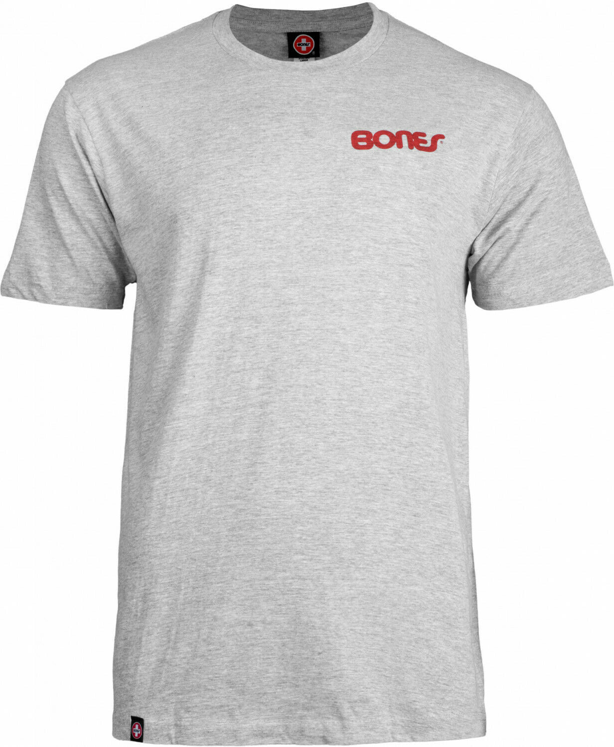 Powell Peralta BONES SWISS TEXT LOGO Skateboard T Shirt ASH GREY