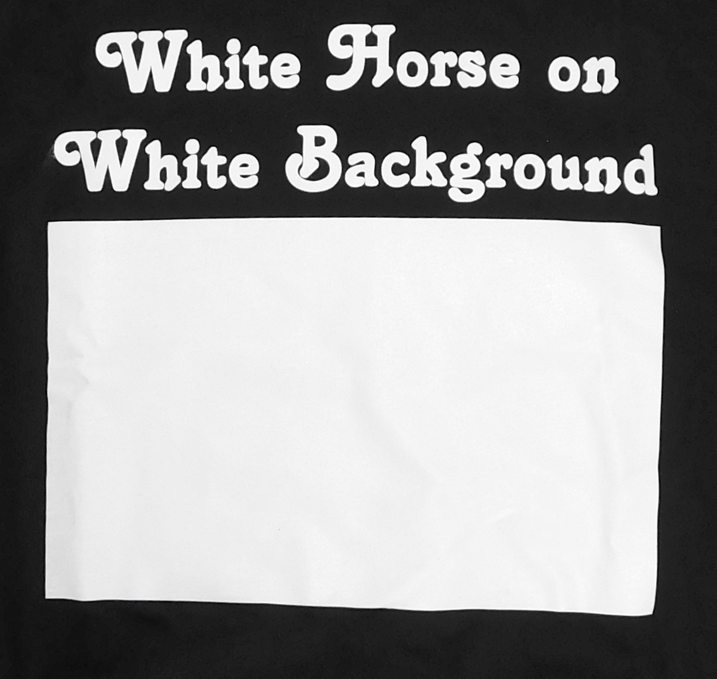Original Men’s Art on Shirts – White Horse on White Background – Black – Size M