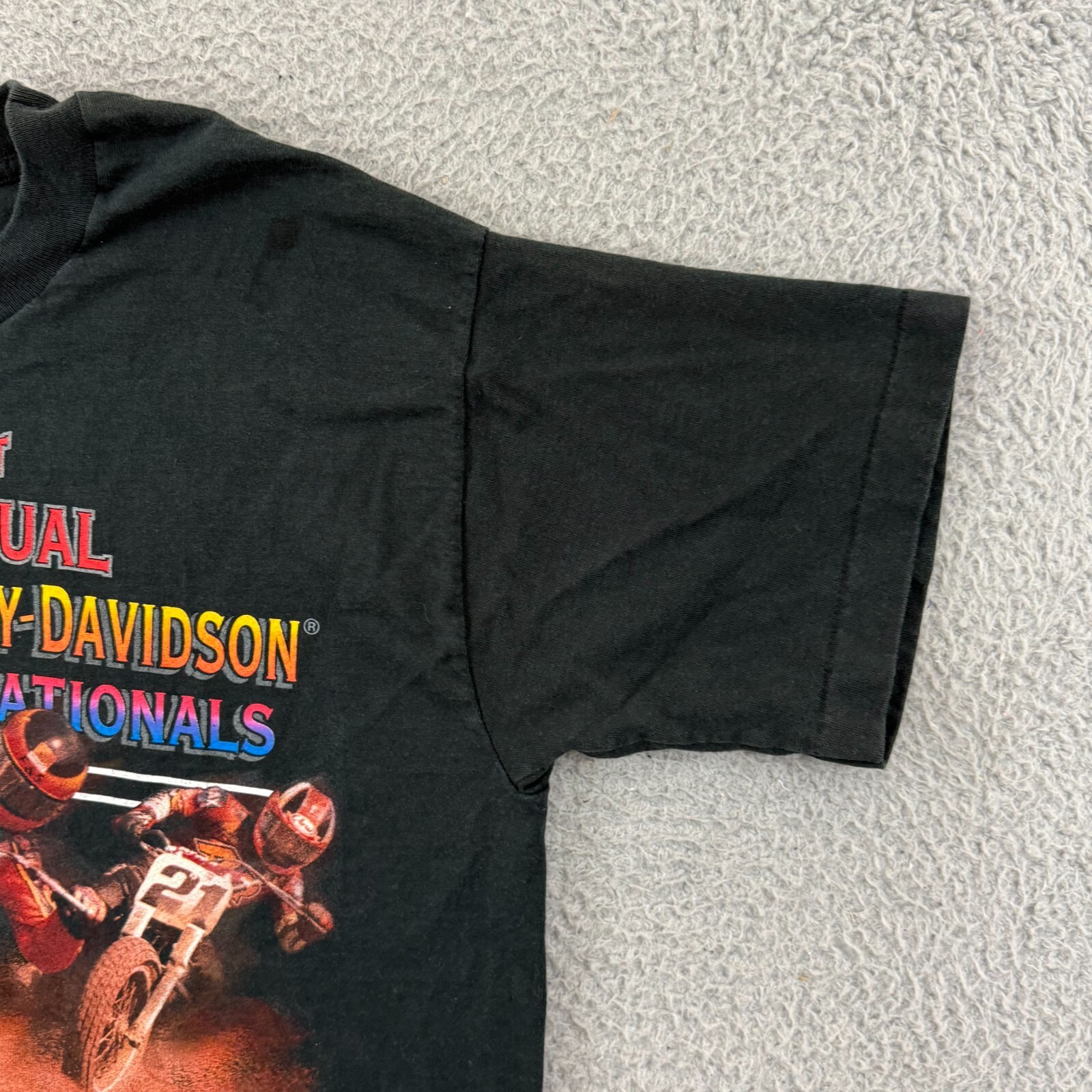 Vintage Eldora Speedway T-Shirt Mens L AMA Harley Davidson 90s Motorcycle Biker
