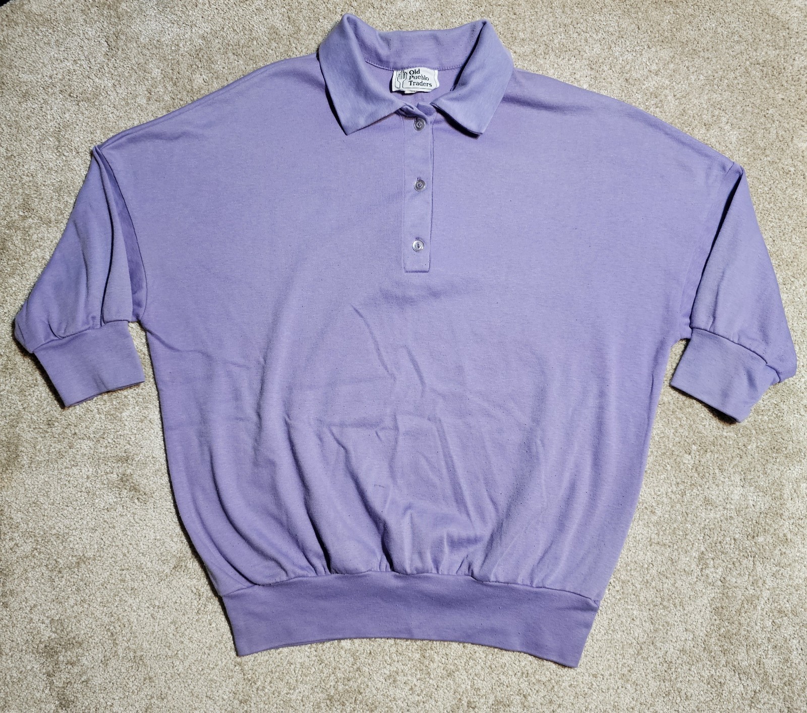 Vintage 80s Old Pueblo Pastel Purple Polo T-shirt Mens L Grunge Punk Crop Y2k 23