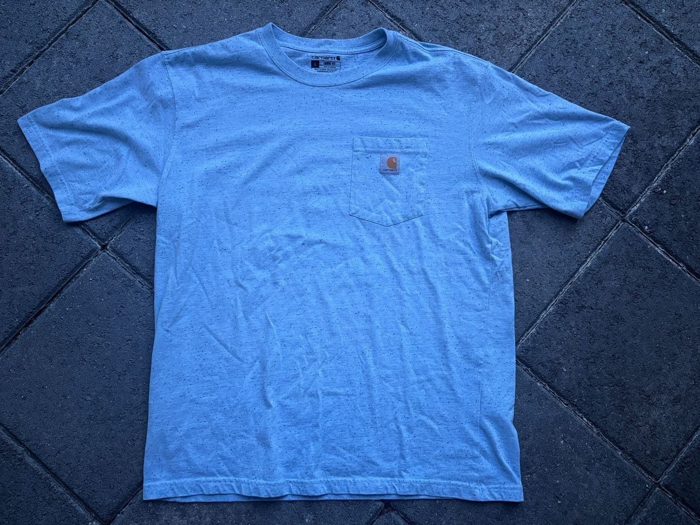 Carhartt K87 Loose Fit Heavyweight Short-Sleeve Pocket T-Shirt in Heather Blue