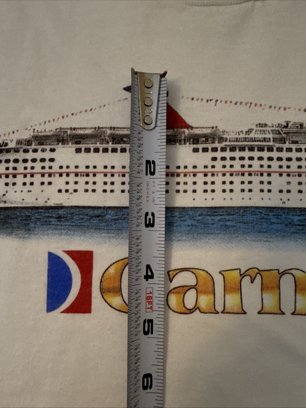 Vintage 90s Single Stitch White Carnival Cruise Ship T Shirt XL Tourist