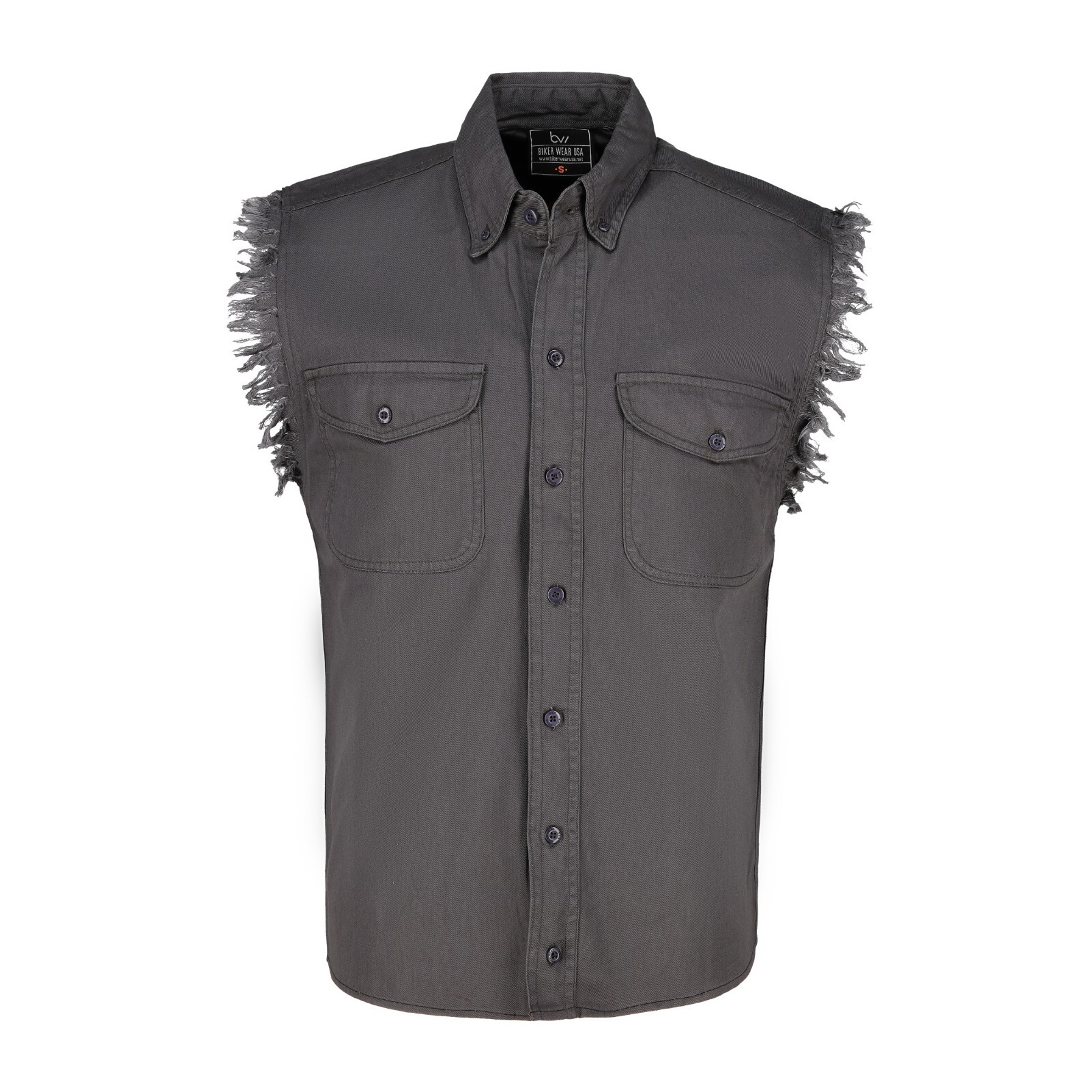 BUTTON-DOWN SLEEVELESS DENIM SHIRTS FOR MEN – 100% COTTON