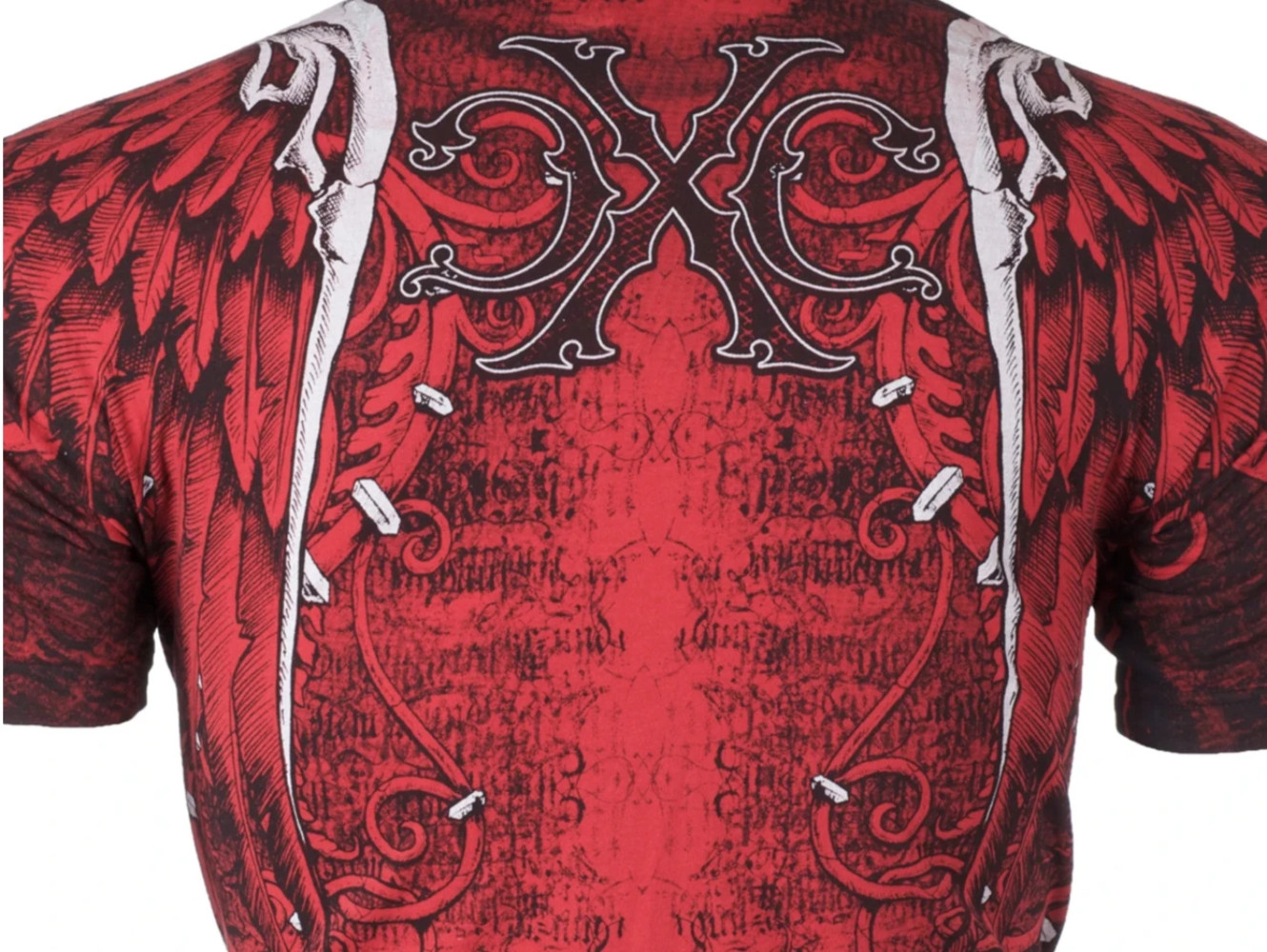 Xtreme Couture Affliction Men’s T-Shirt AFTERSHOCK Skull Red Tattoo Biker M-3XL