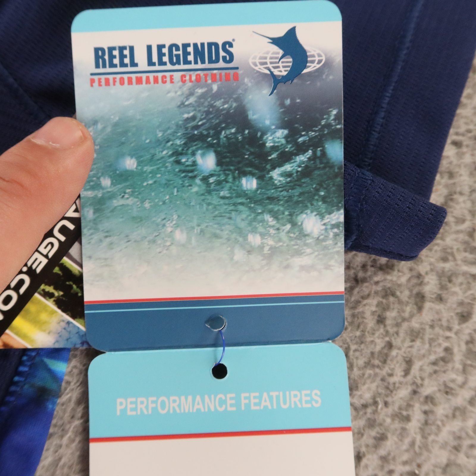 Reel Legends Shirt Mens M Blue Aquatic Camouflage Polyester Sun Protection NEW