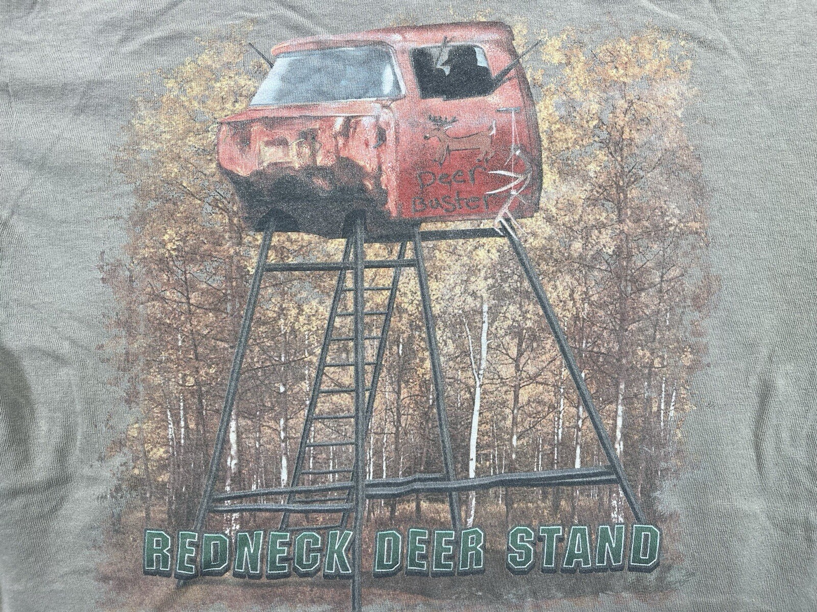 Vintage Redneck Sportsman T Shirt Medium Tan Buckgear Deer Hunting Tree Sand
