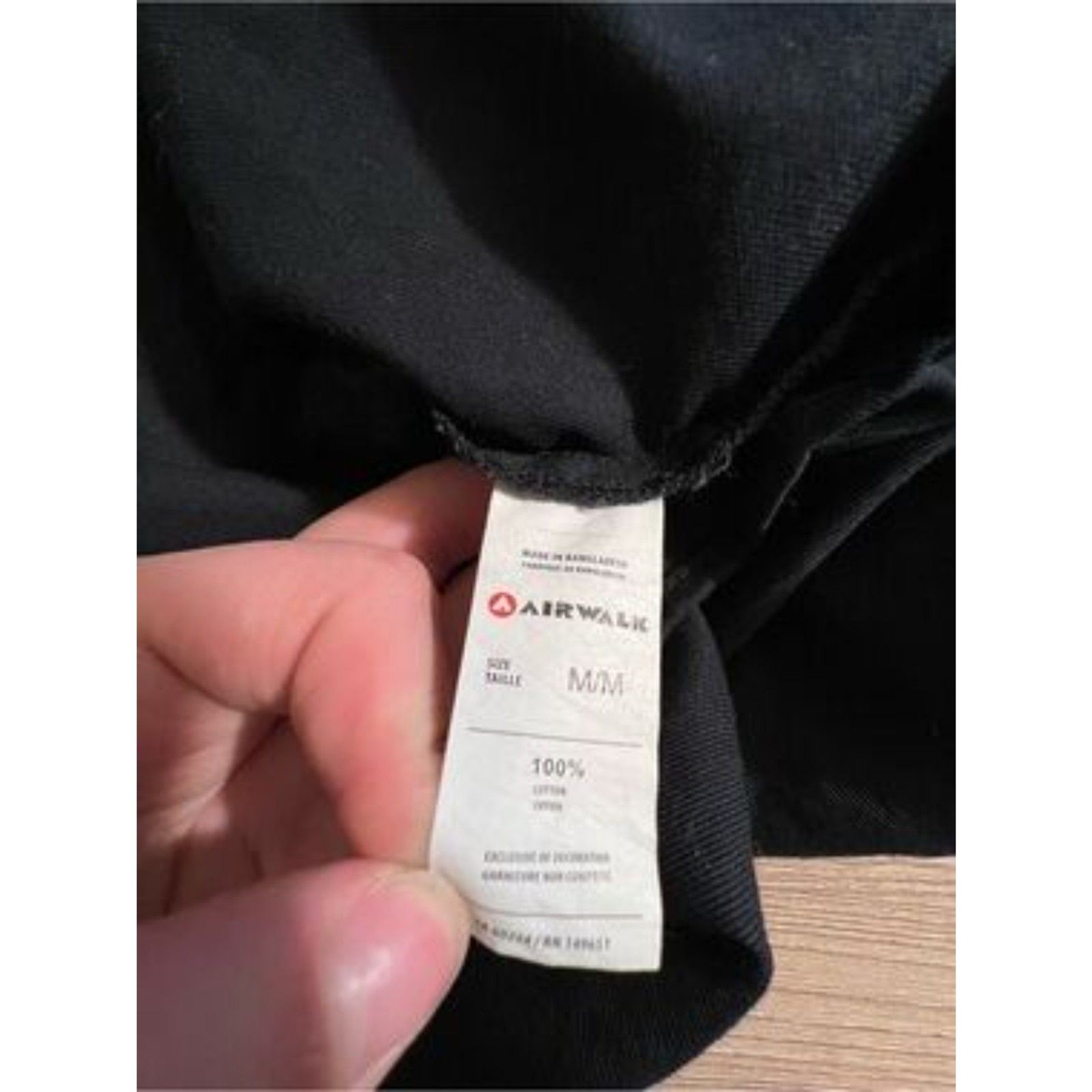 Airwalk Workwear Button-Up Shirt Black Short Sleeve Logo Patch Men’s Medium