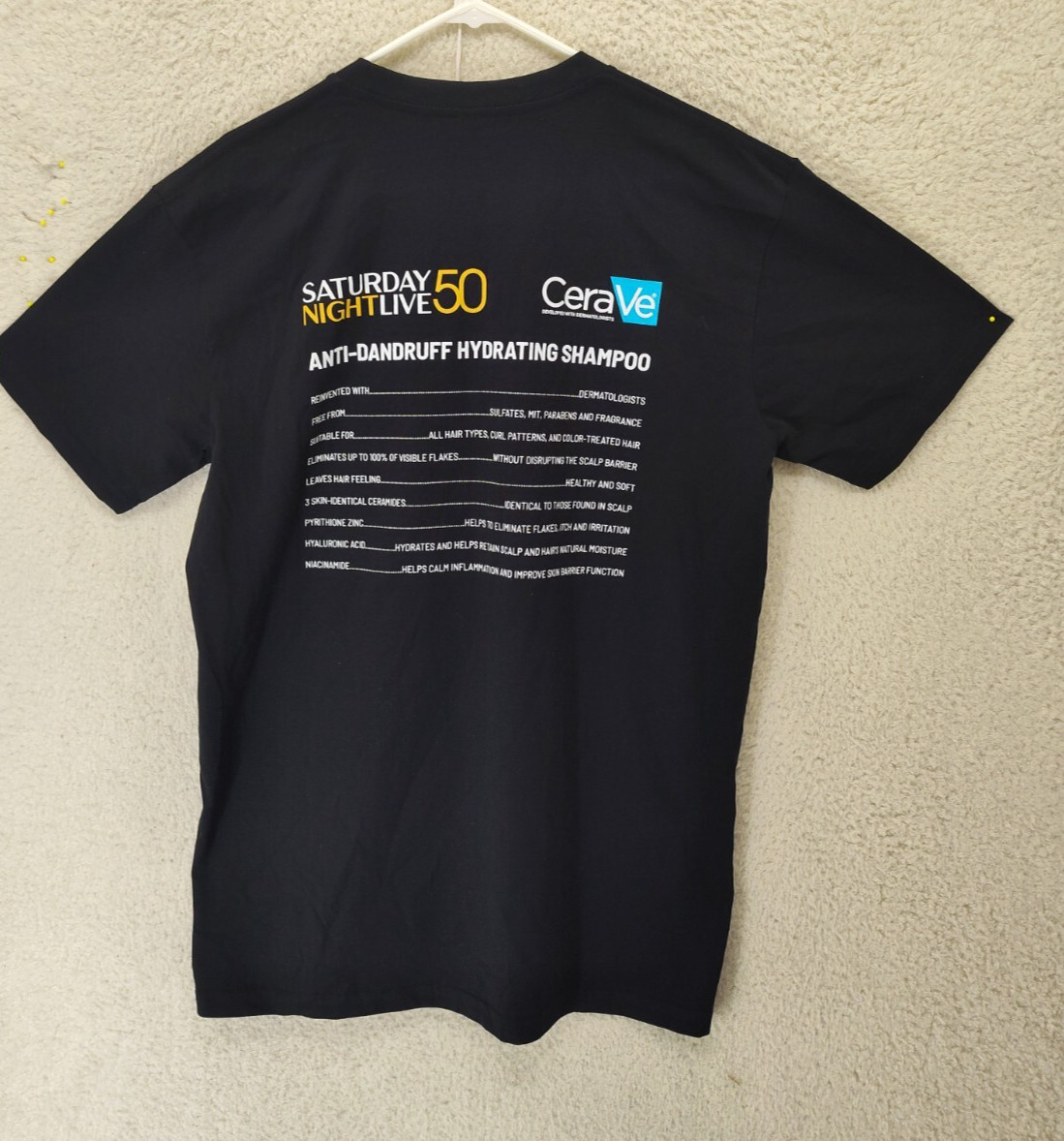 Ascolour Men Shirt Large Black Printed 100% Cotton Short Sleeve Classic Fit Tee