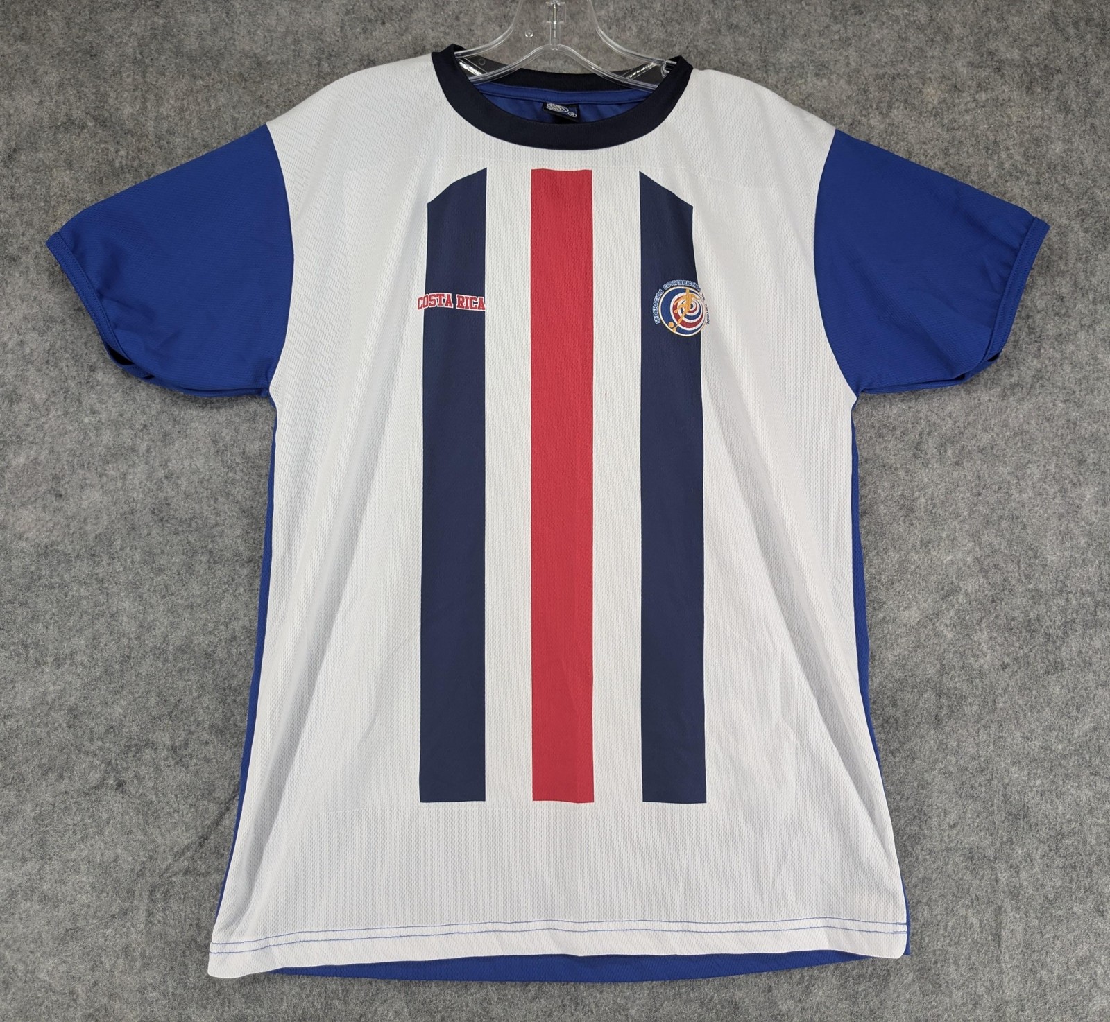 Costa Rica Soccer Shirt Mens Medium Blue White Red Federacion Futbol Jersey Tee
