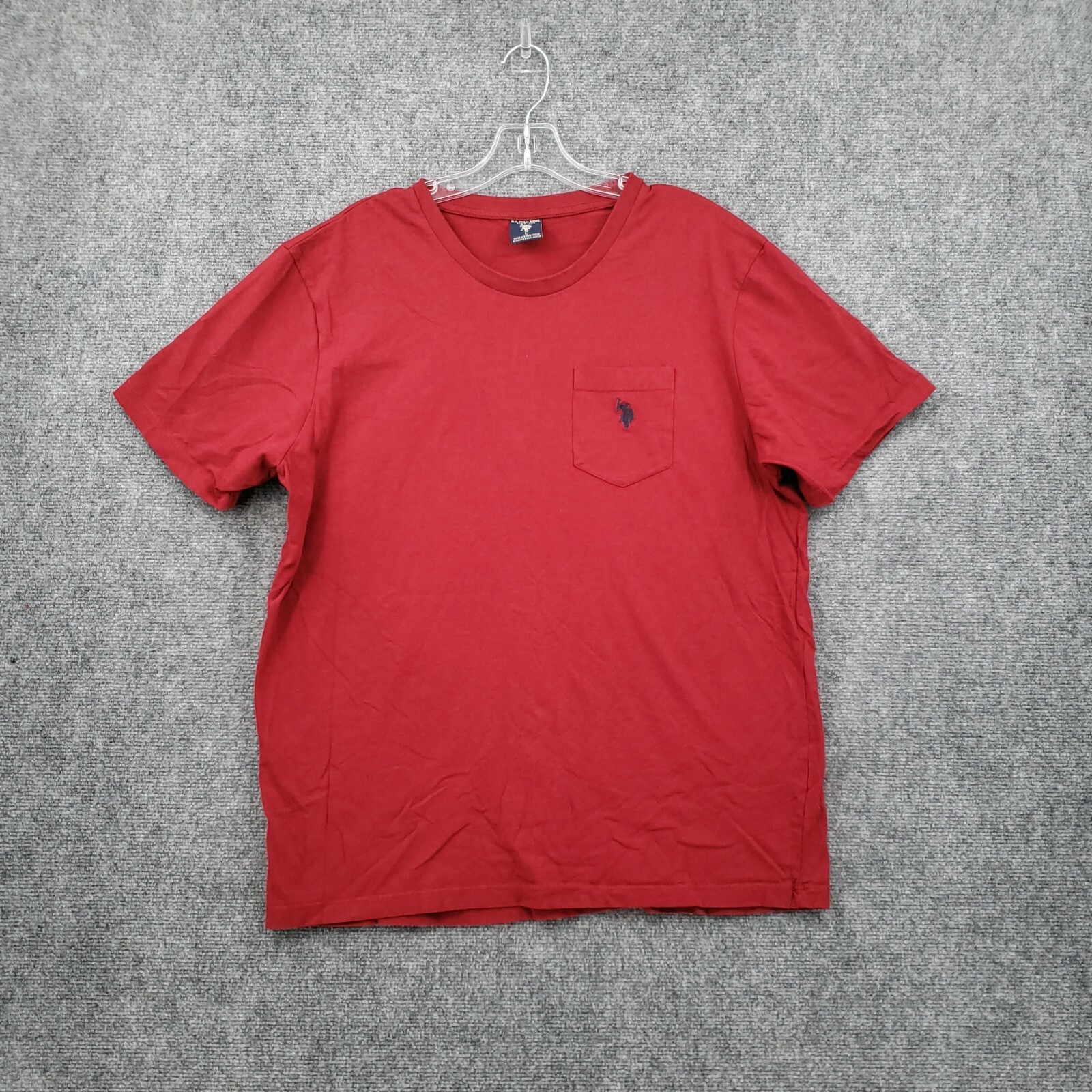 US Polo Assn. T Shirt Mens L Large Red Basic Crew Neck Short Sleeves Cotton