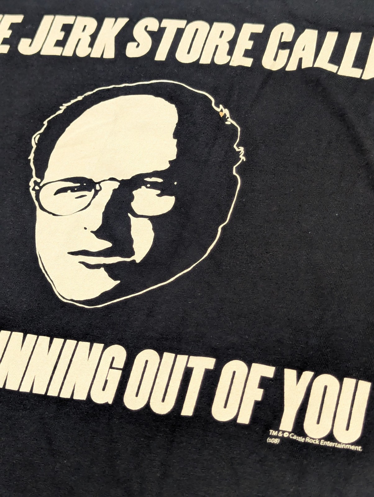 Vintage Seinfeld Jerk Store George Costanza Black Ripple Shirt Mens XL NEW