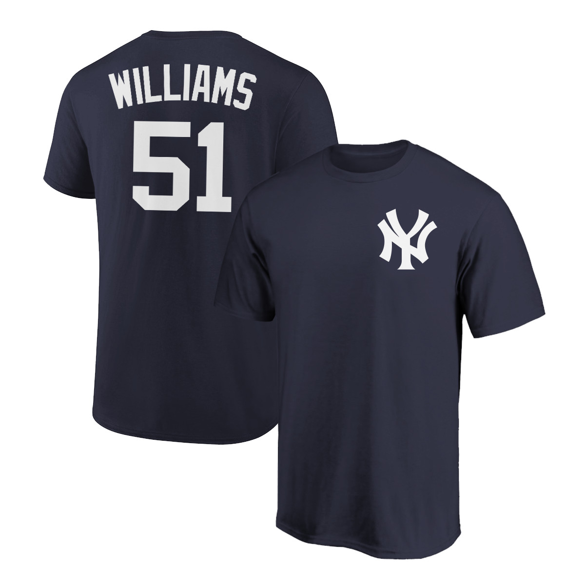 Bernie Williams T-Shirt New York Yankees Player Name and Number Soft Jersey Tee