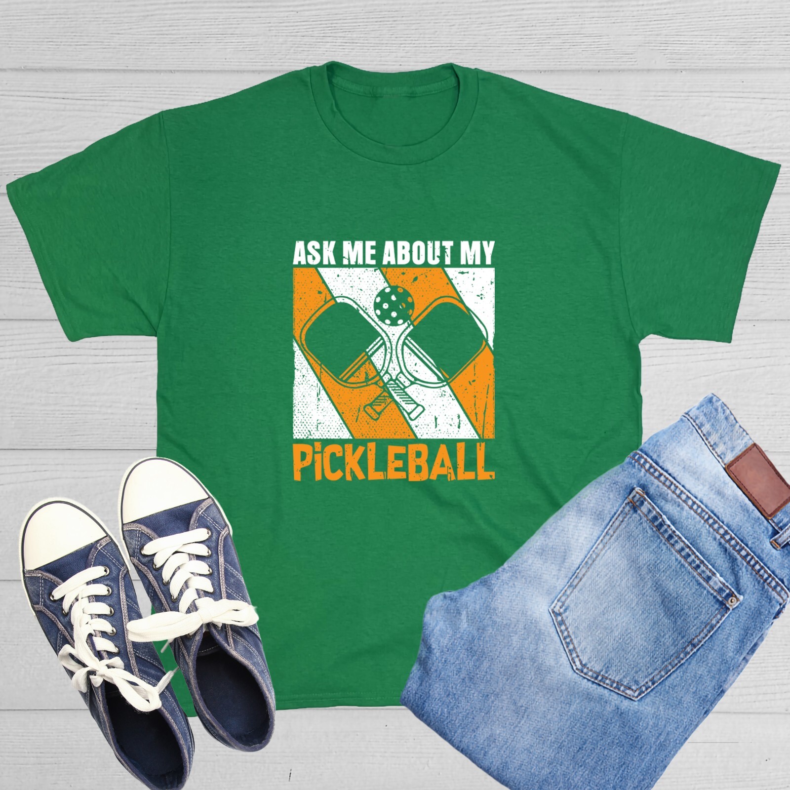Ask Me About My Pickleball Sarcastic Humor Graphic Tee Men Novelty Funny TShirt