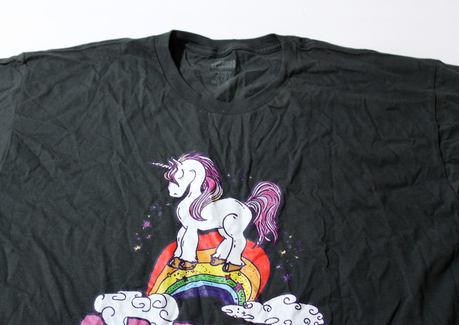 American Classics Men’s Unicorn Alpha Male T-Shirt CD4 Charcoal Size 2XL