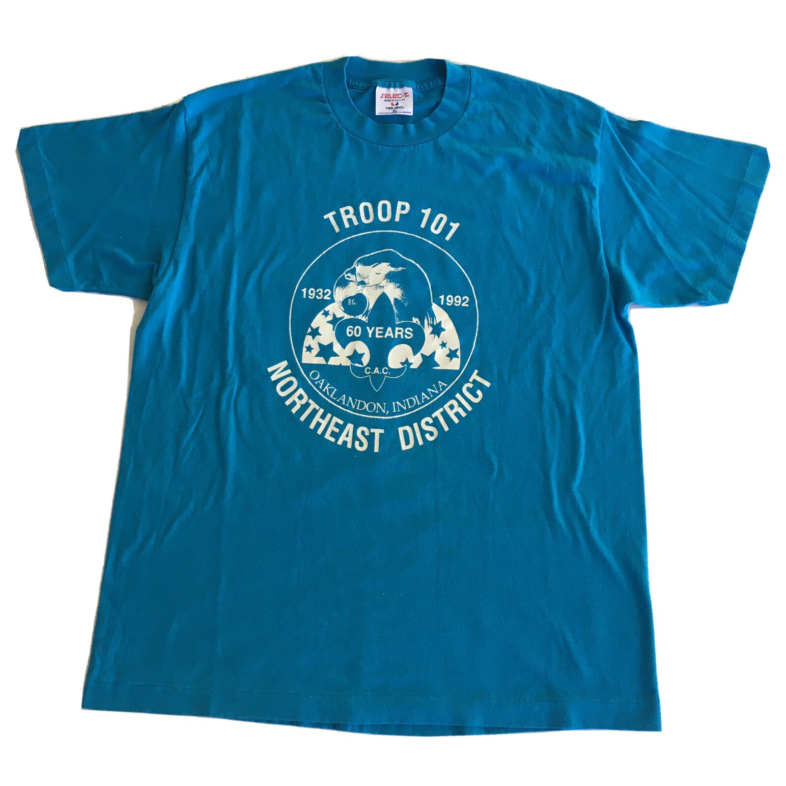 VTG 90s Single Stitch T-Shirt Men’s Large Troop 101 Northeast District USA Made