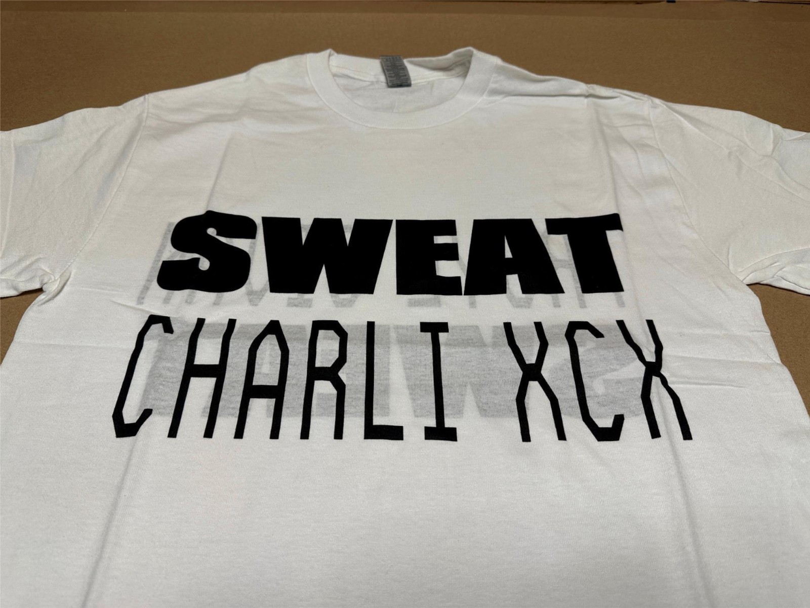 NEW Authentic Charli XCX & Troye Sivan “Sweat” Tour Reversible Tee Shirt White