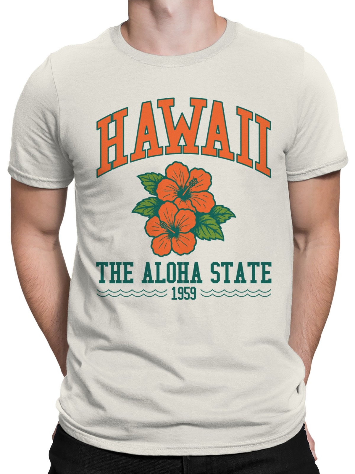 Hawaii Aloha State Floral Design Men’s T-shirt