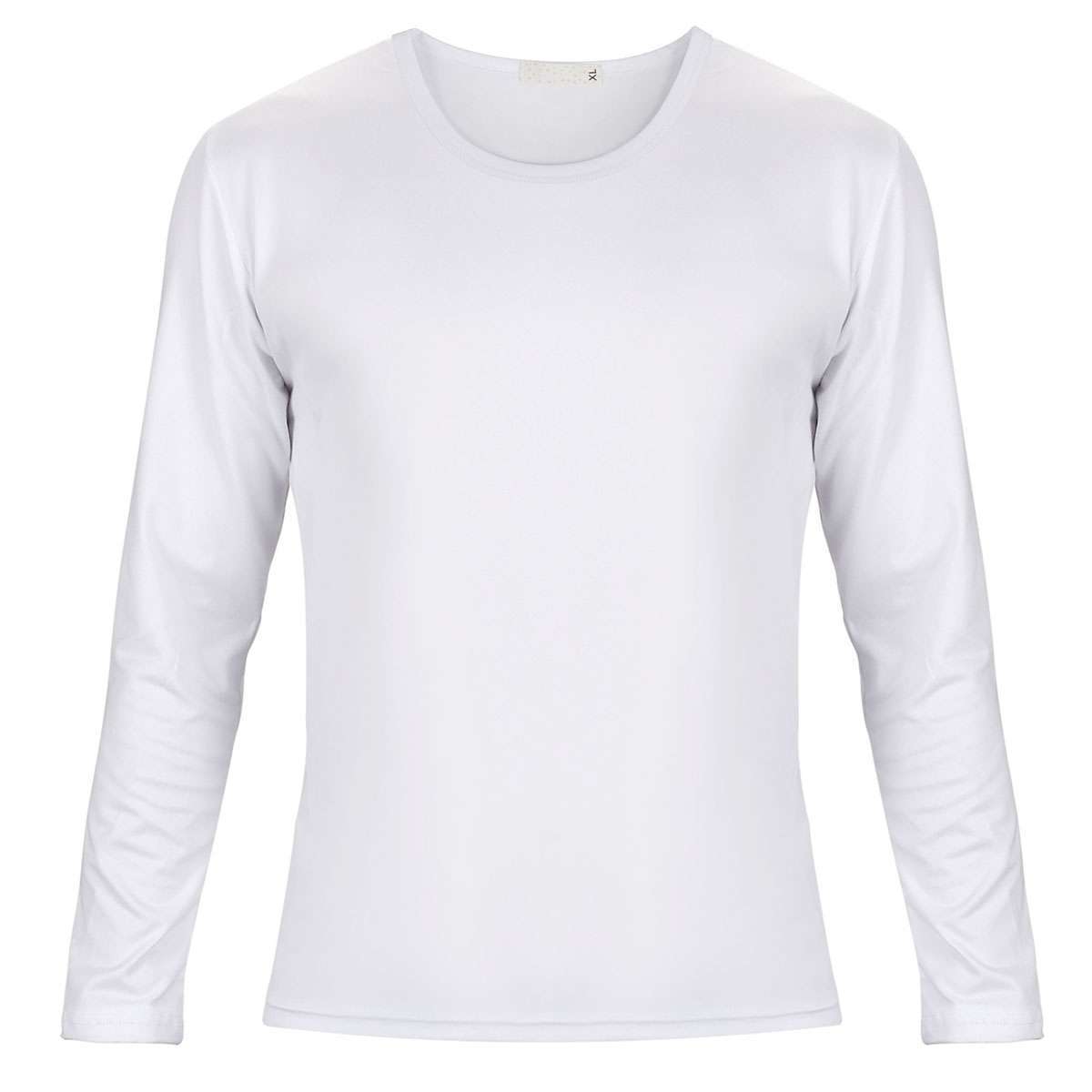 Men Casual Long Sleeve Basic T-shirt Slim Thermal Undershirt Muscle Top Milksilk