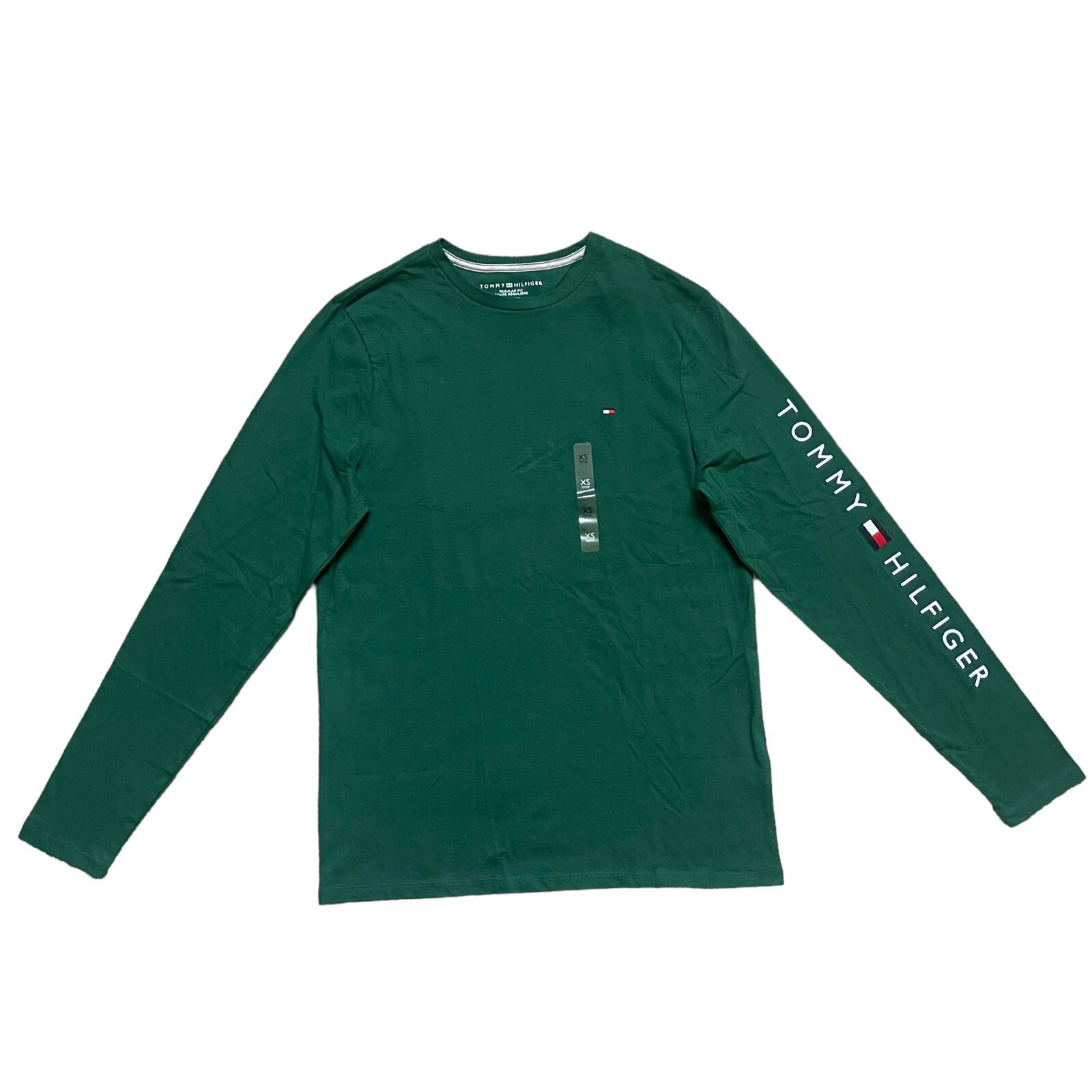 NWT Tommy Hilfiger Men’s Flag Logo All Cotton Regular Fit Long Sleeve T-Shirt