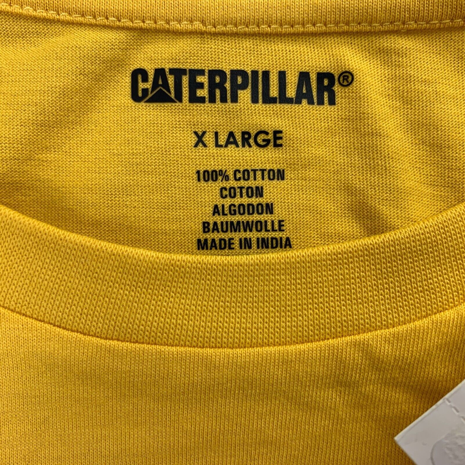 Caterpillar Mens Diamond Plate CAT Logo Graphic Short Sleeve T-Shirt Yellow XL