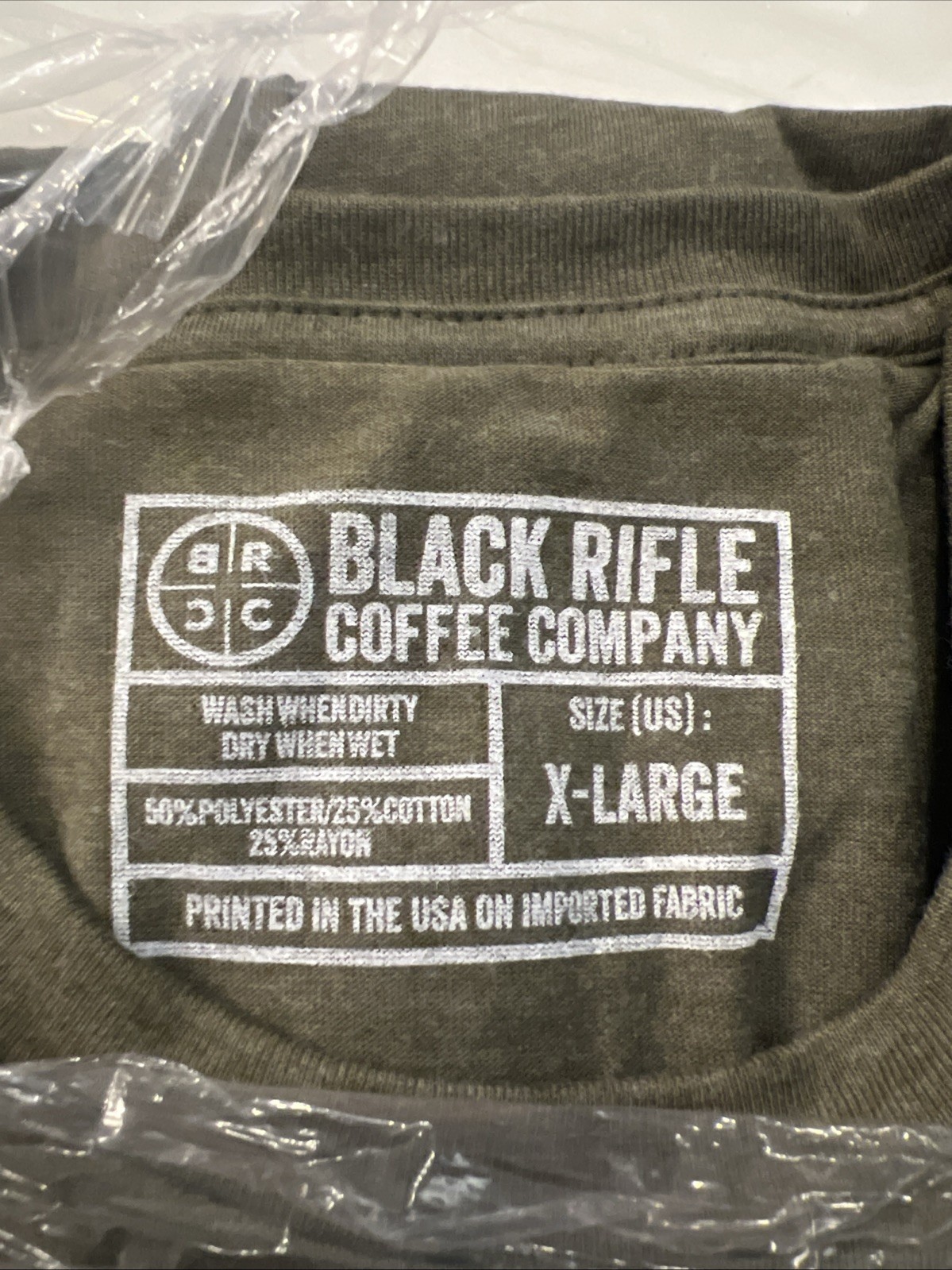 Black Rifle Coffee Company Coffee or Die T-Shirt Snake Military Green Size XL