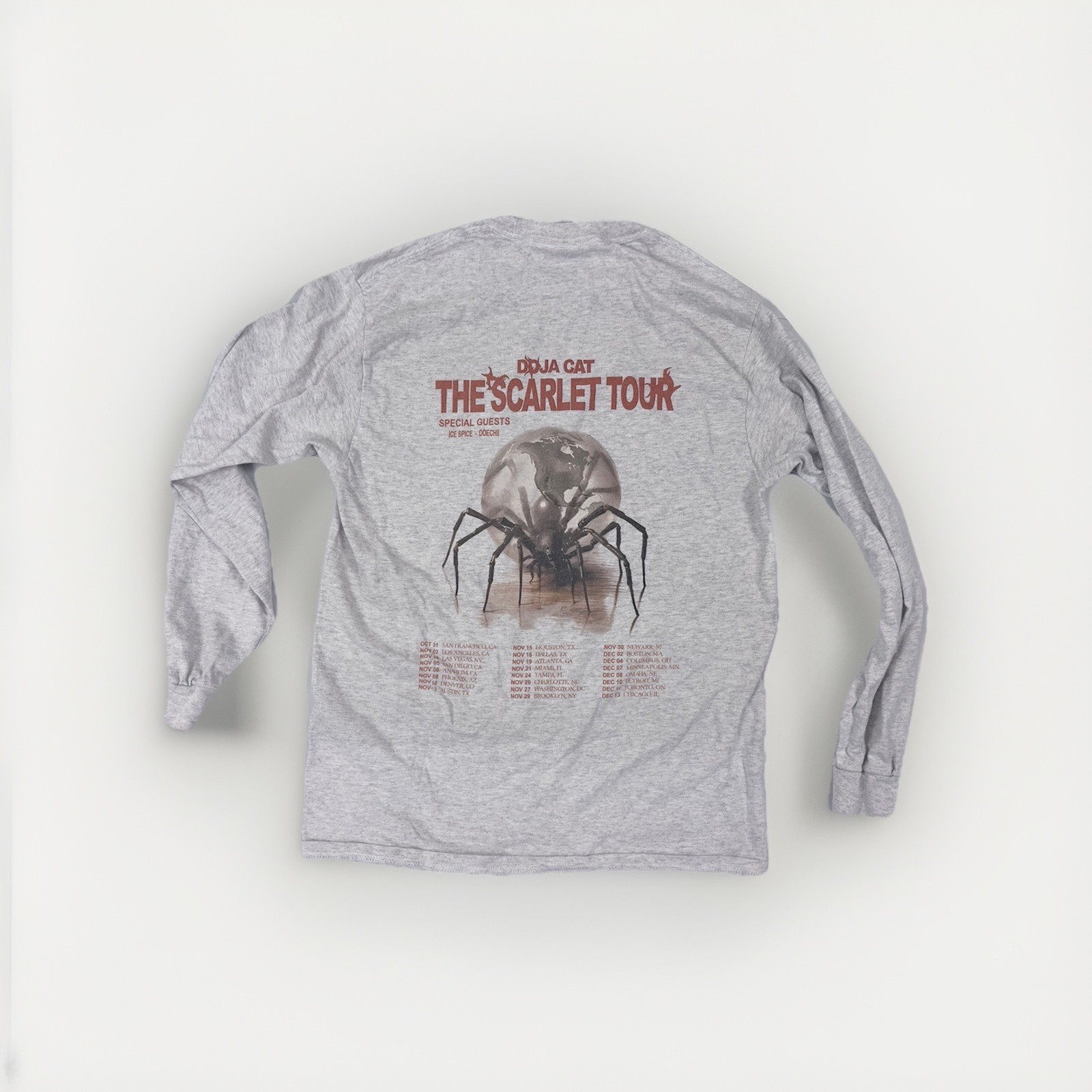 Doja Cat The Scarlet Tour Long Sleeve Shirt Spider Graphic Merch Size M