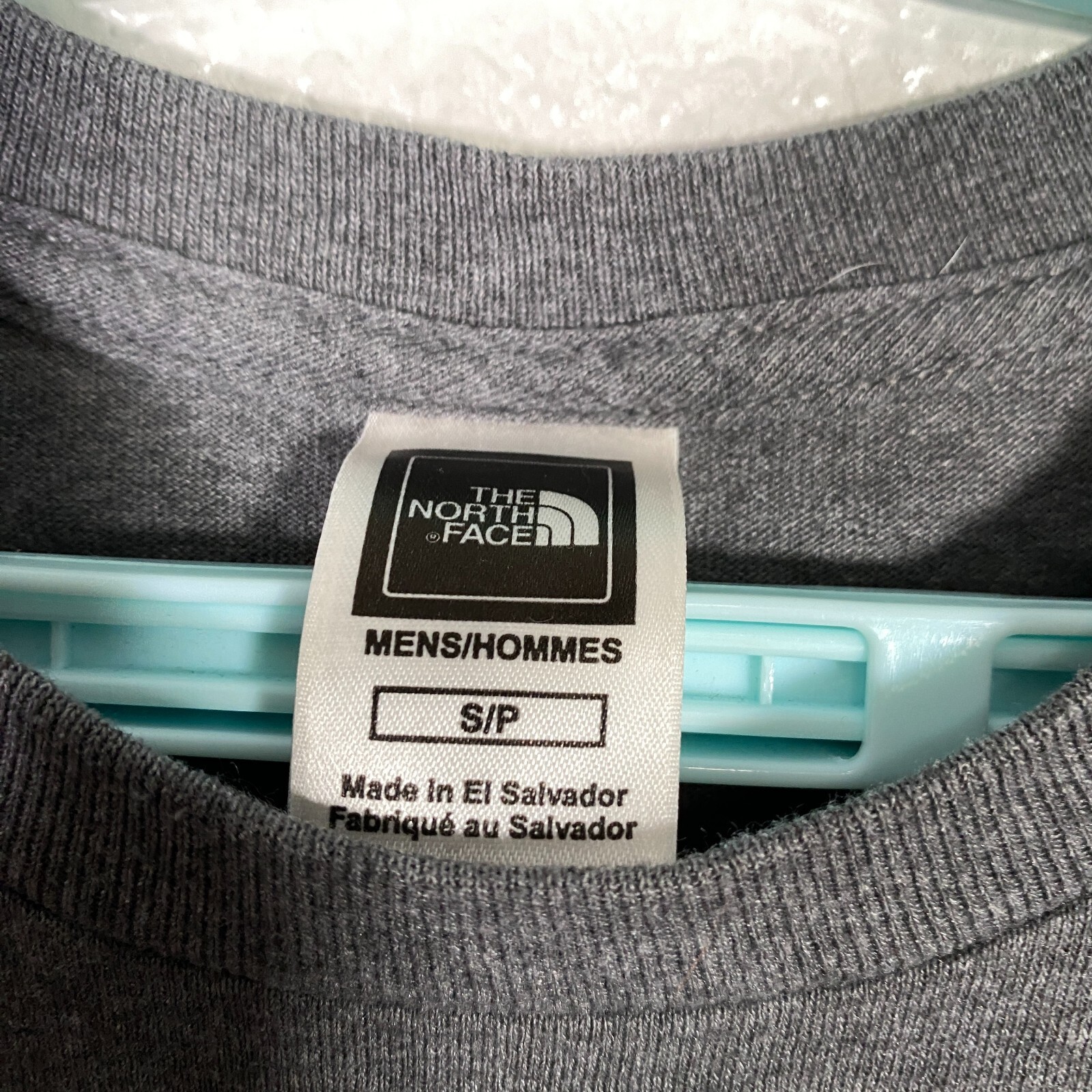 The North Face Shirt Mens Small Gray Red Short Sleeve Spellout Outdoor Hiking